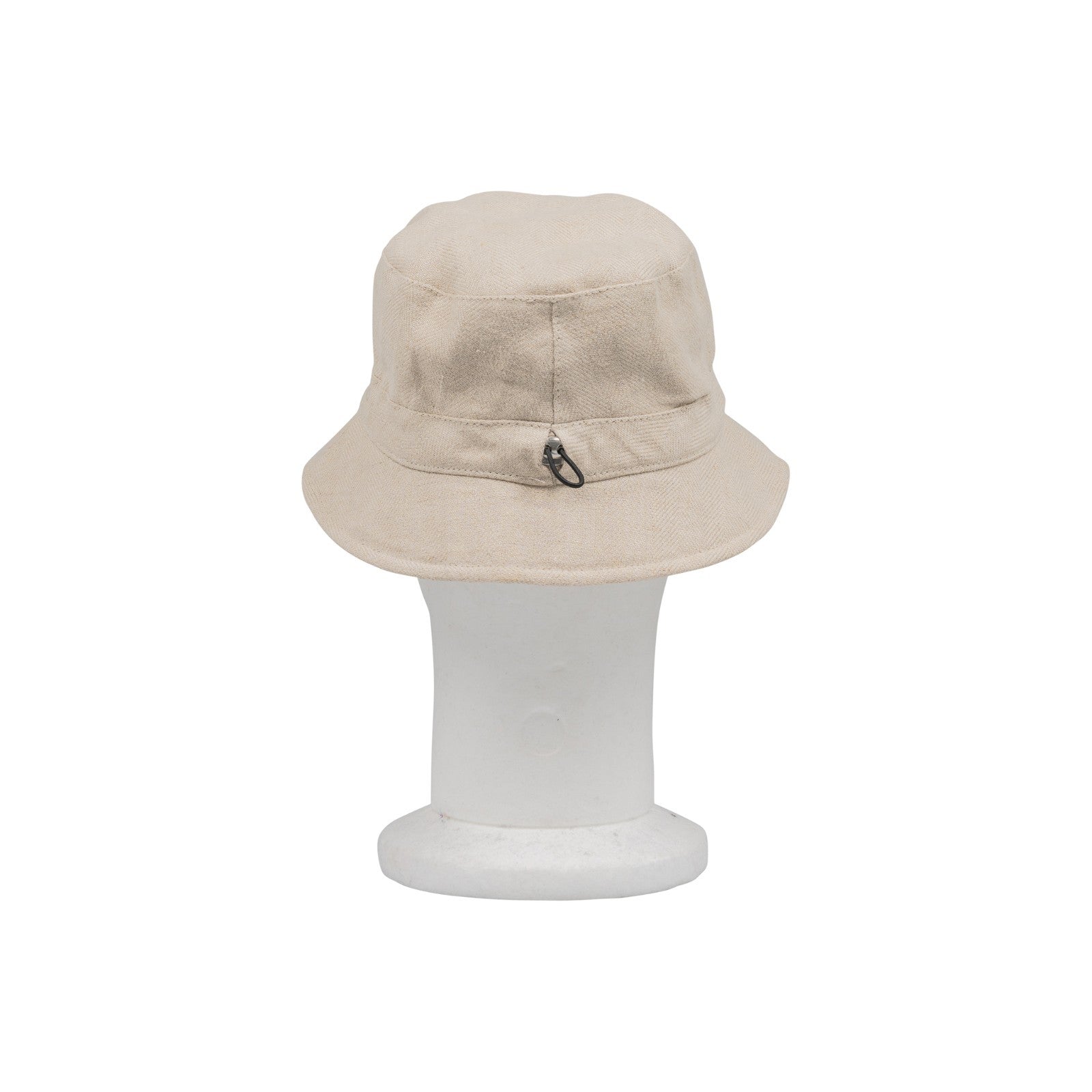 $210 RUBINACCI NAPOLI Ivory Bucket Hat Herringbone 100% Linen