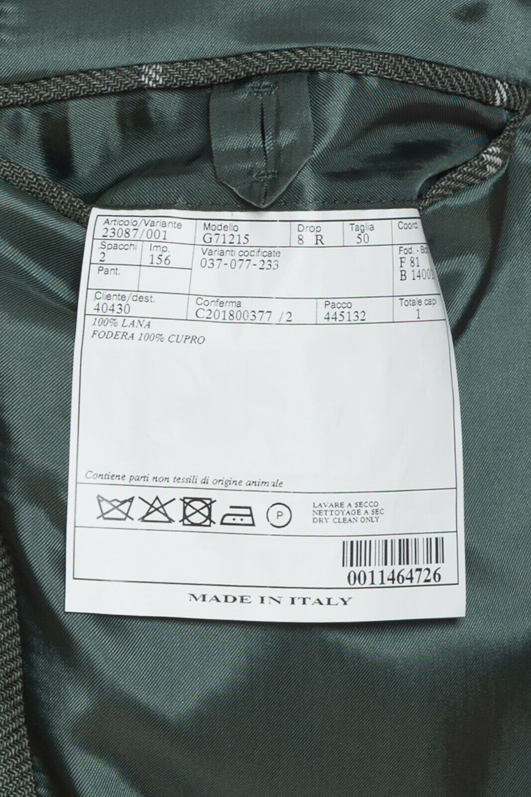 2200$ BELVEST Sartorial Double Breasted Jacket Green Check Wool Super Slim Fit