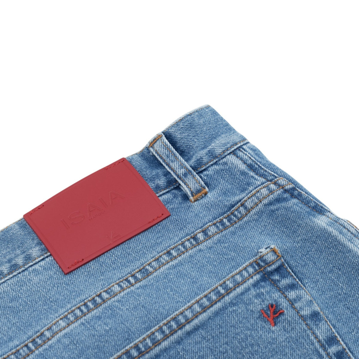 715$ ISAIA NAPOLI Washed Denim Jeans 5 Pockets Cotton Regular Fit 38 US / 54 IT
