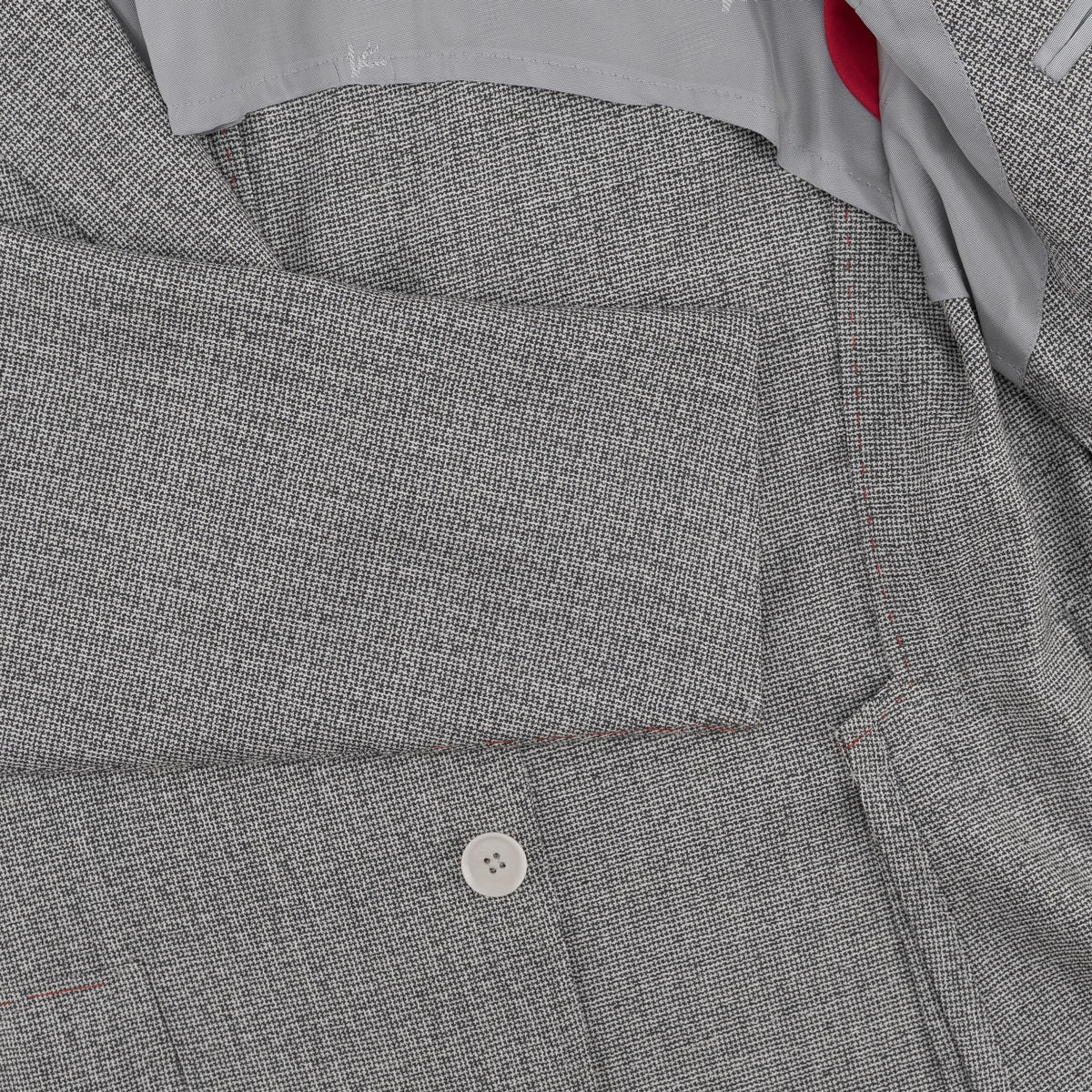 $6600 ISAIA NAPOLI "Capri" Gray Suit Fine Wool Micro Houndstooth 40 US 50 EU 8R