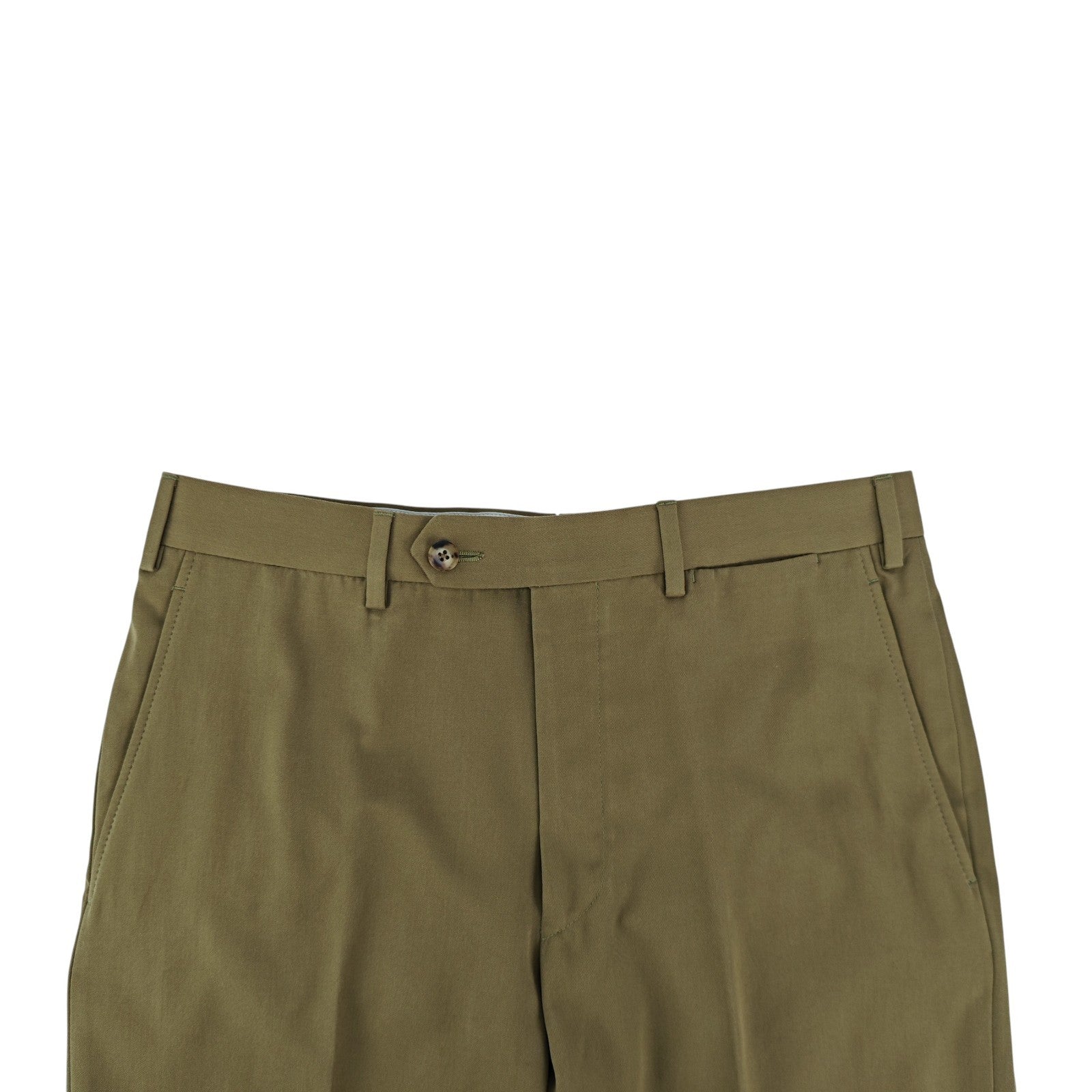 1400$ RAFFAELE CARUSO 3/2 Roll Suit Cotton Handmade Green Olive 36 US / 46 IT