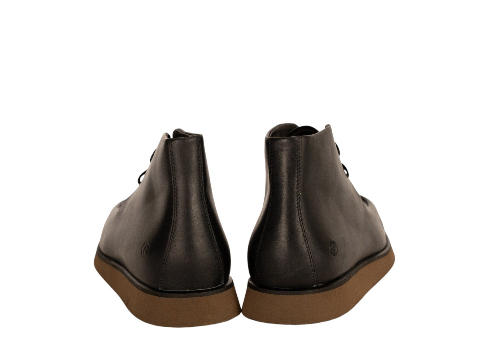 1565$ GIORGIO ARMANI Chukka Ankle Boot Lace-Up Shoes Black Smooth Leather