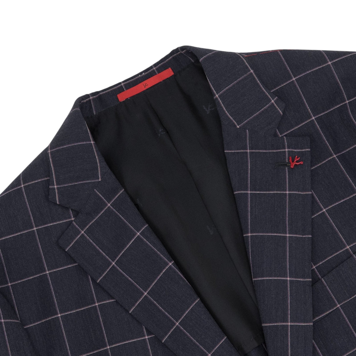 $6600 ISAIA "Capri" Suit Dark Blue - Pink Wool Windowpane 44 US / 54 EU 8R