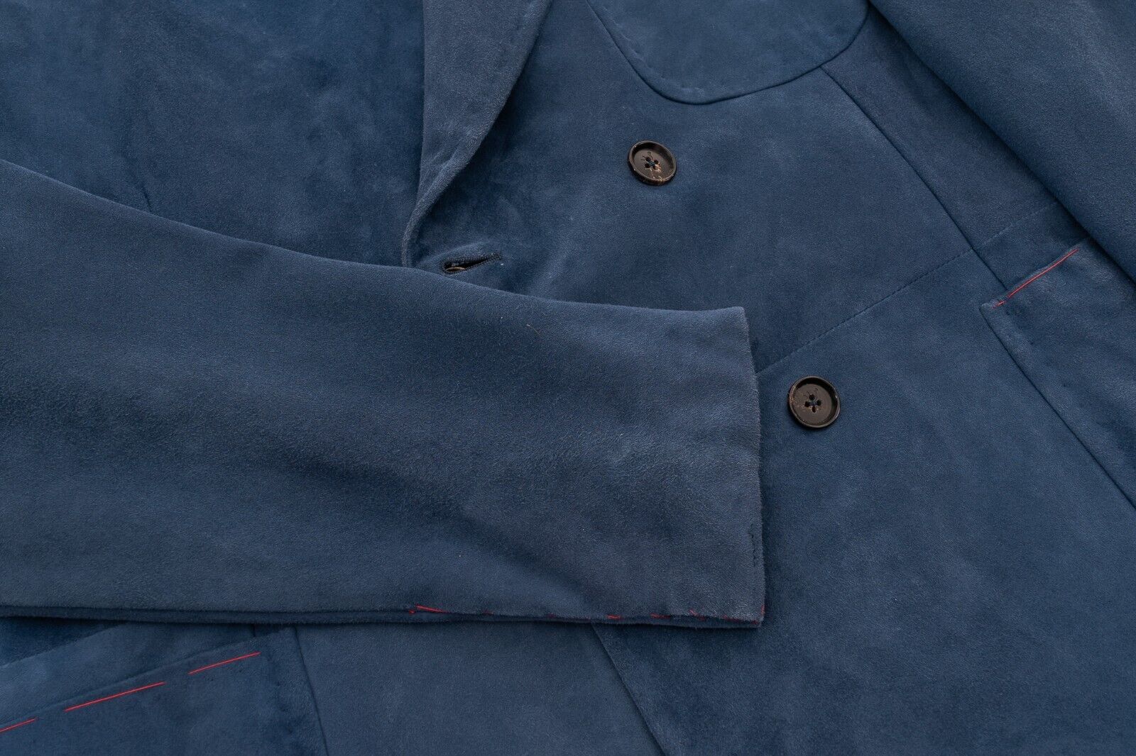 6800$ ISAIA NAPOLI Blue Double Breasted Jacket 100% Lambskin 42 US / 52 EU