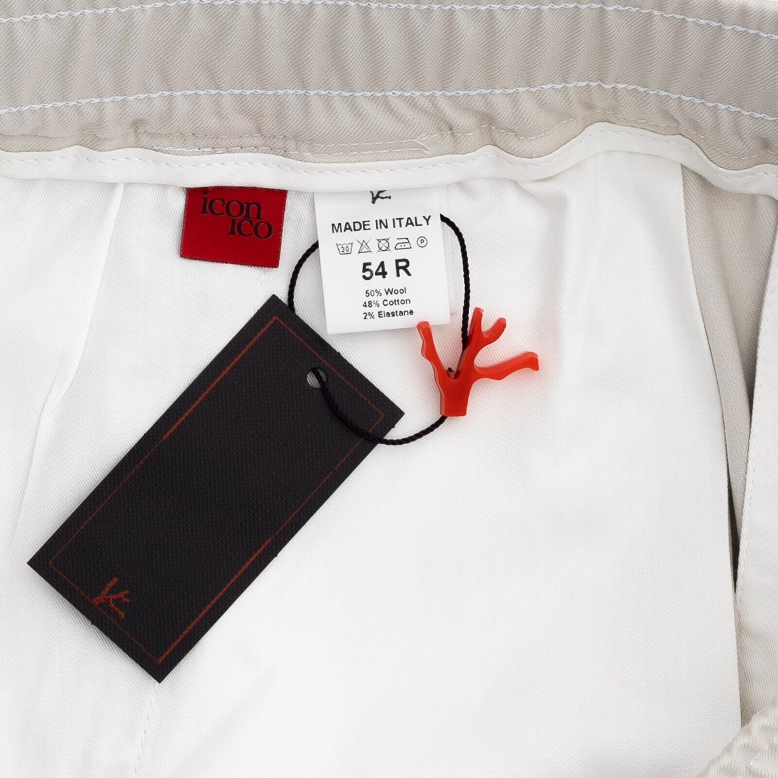 1100$ ISAIA NAPOLI "Iconico" Ice Drawstring Trousers Sport Pant Wool / Cotton