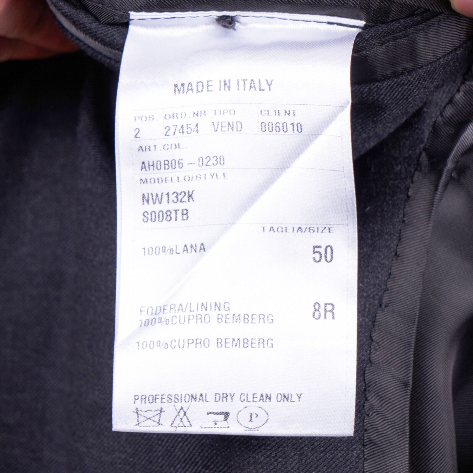 $2200 CARUSO Handmade in Italy Dark Grey Solid Wool Superfine 100's Regular Fit