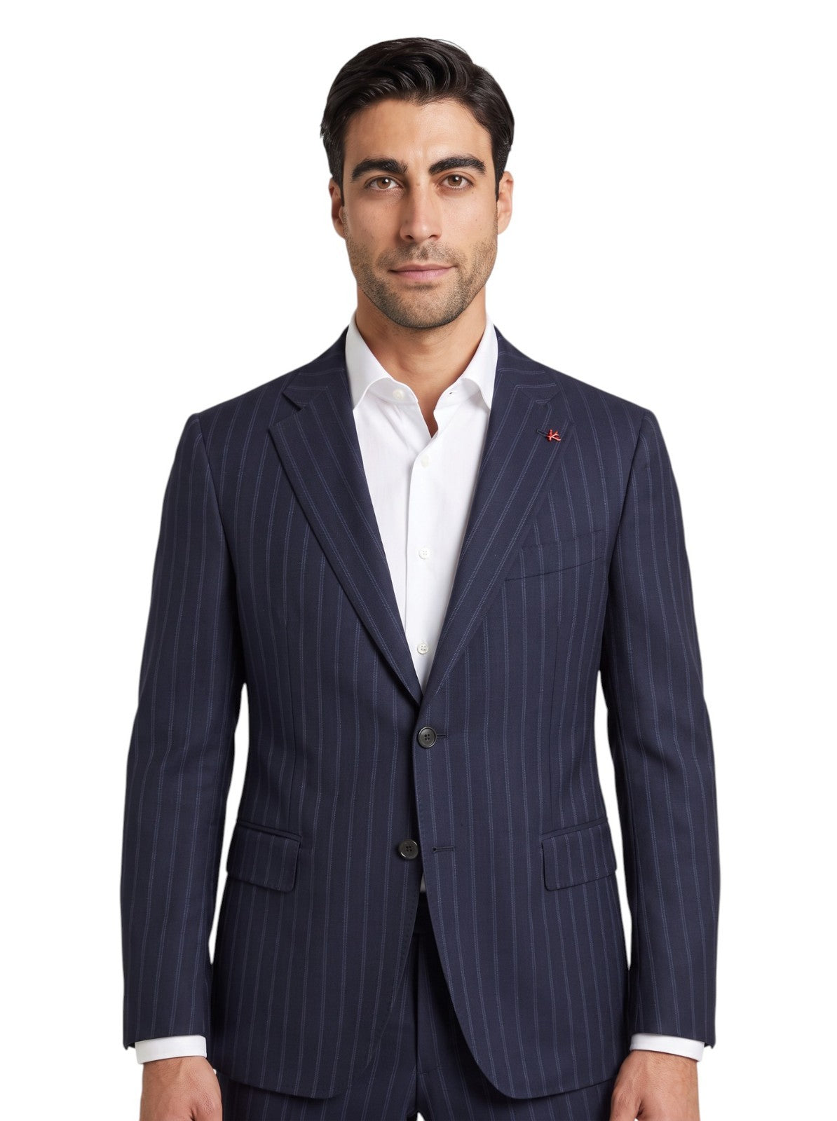 $6850 ISAIA NAPOLI "Capri" Dark Blue Suit Hand-Sewn Fine Wool Striped