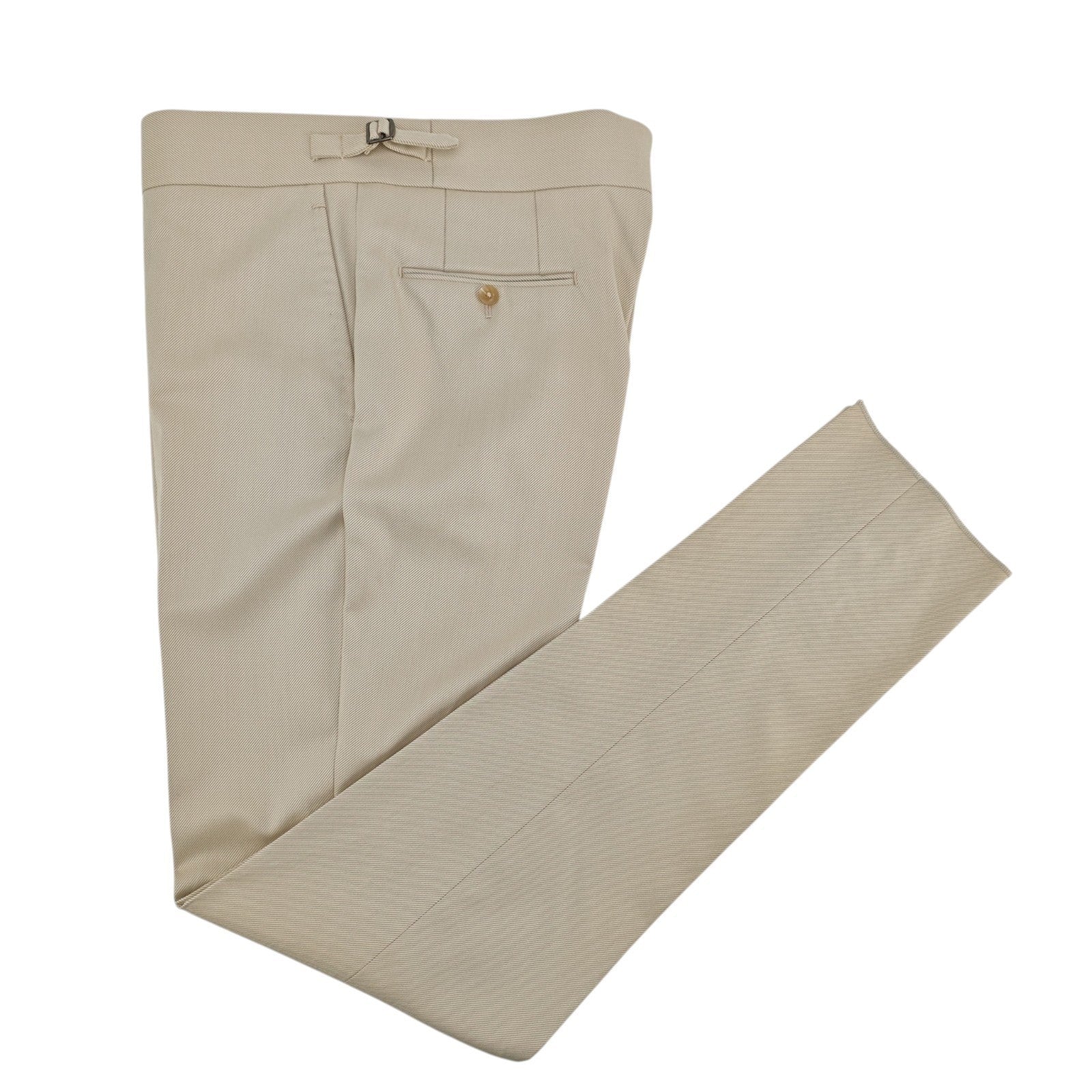 1650$ ISAIA "Casalnuovo" Ivory Tapered Dress Pant Wool Cotton 36 US / 52 EU R