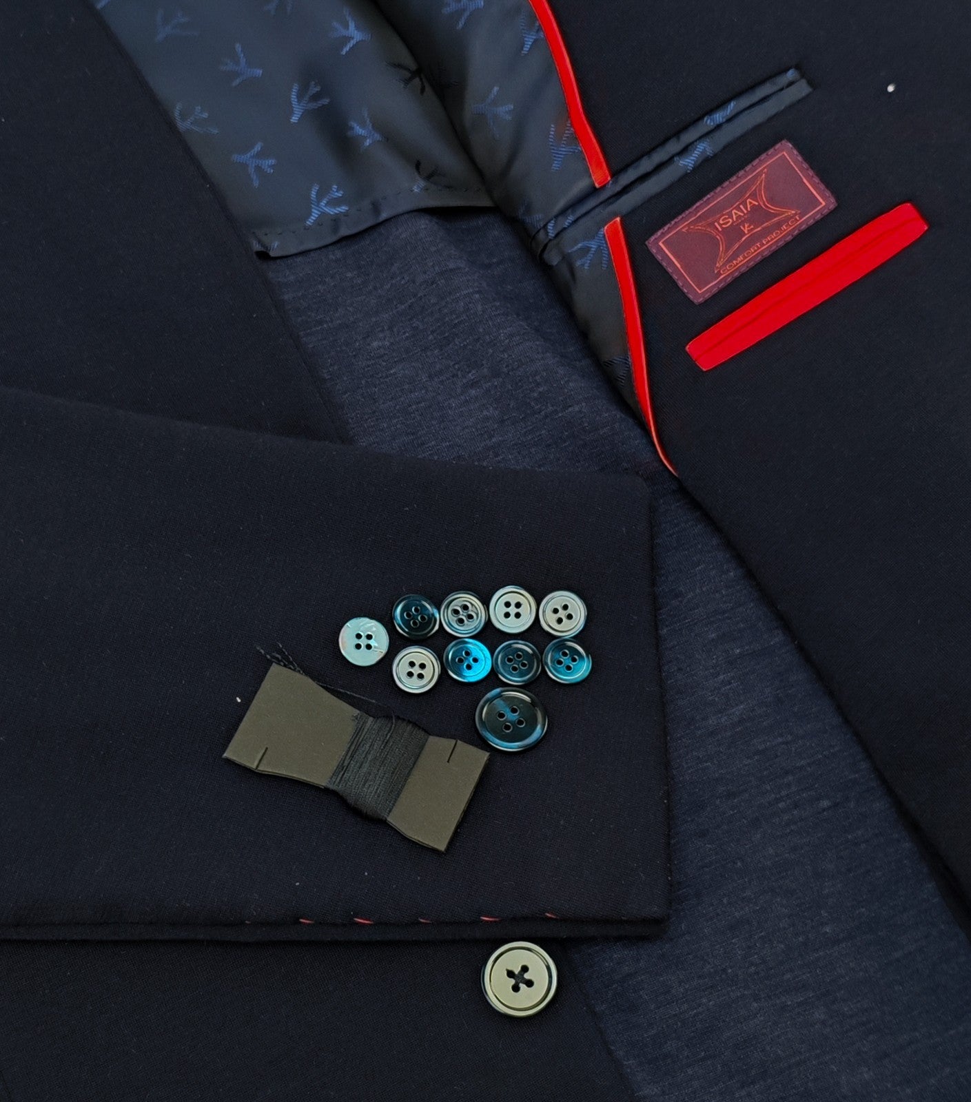 $6190 ISAIA "Capri" Blue Navy Jacket Sport Coat Wool Super 200's 46 US 56 EU 8R