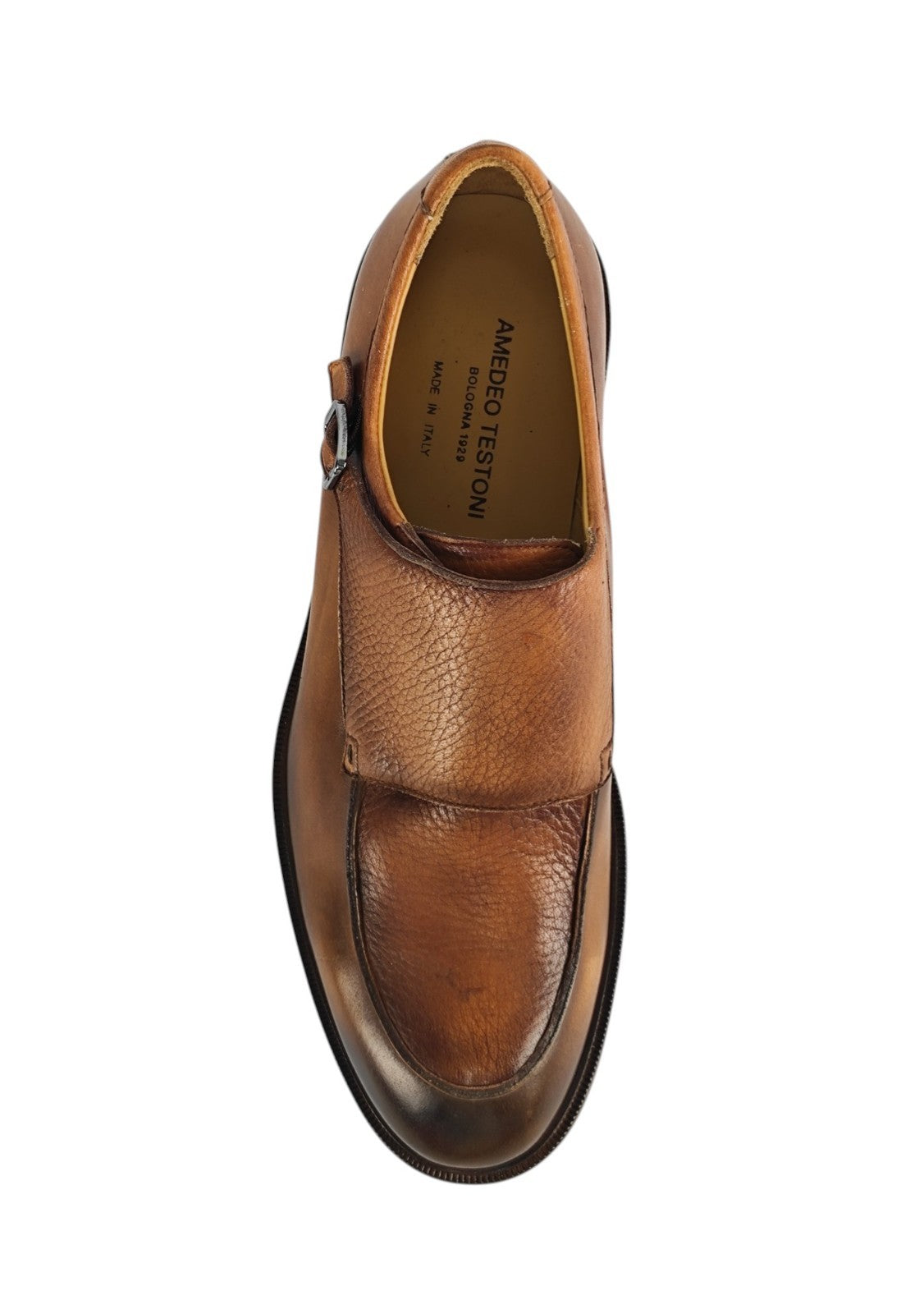 1300$ TESTONI Caramel Monk Shoes Bolognese Goodyear Welted 8 UK / 9 US / 42 IT