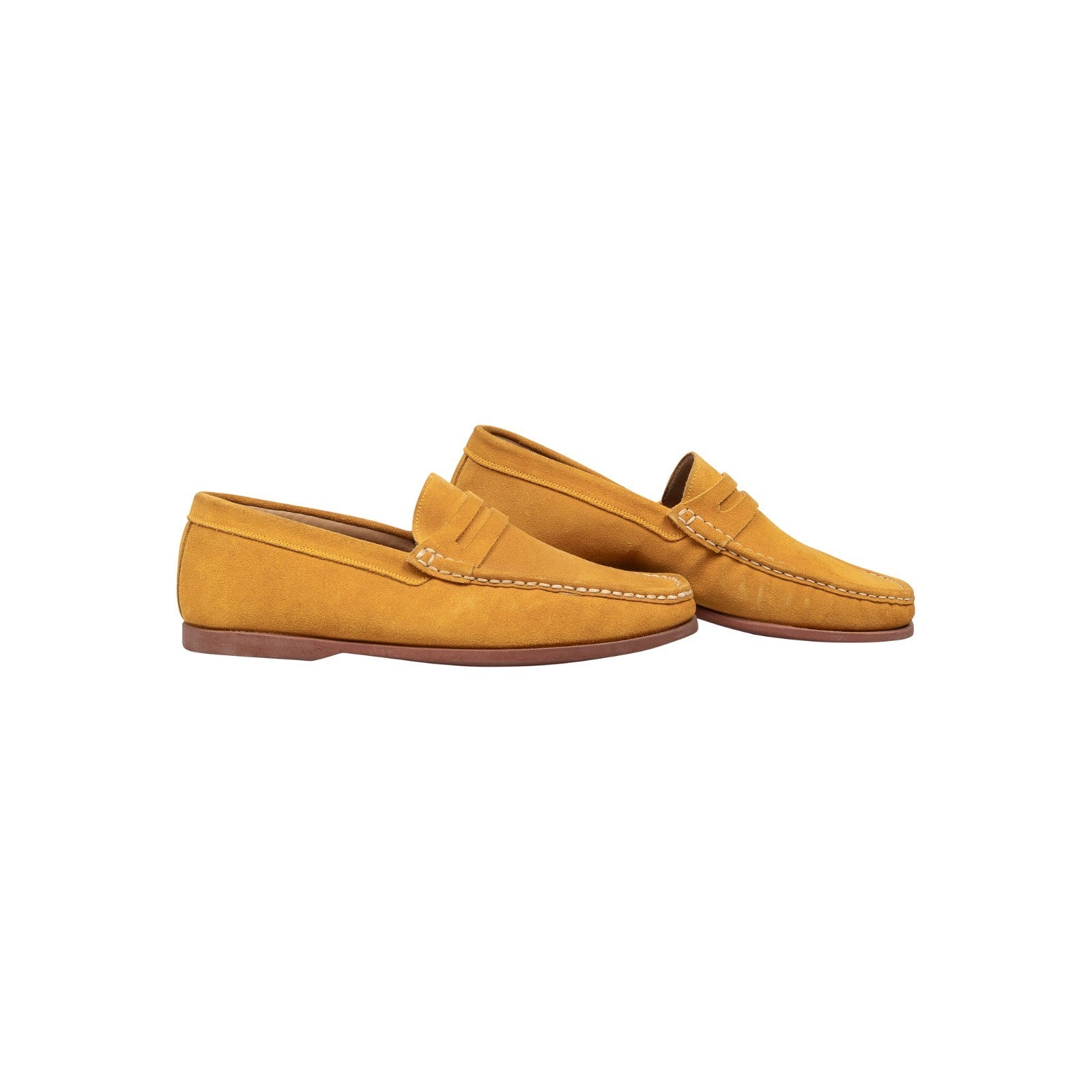 800$ RUBINACCI LONDON HOUSE Mustard Suede Penny Loafers Driving 6 UK 7 US