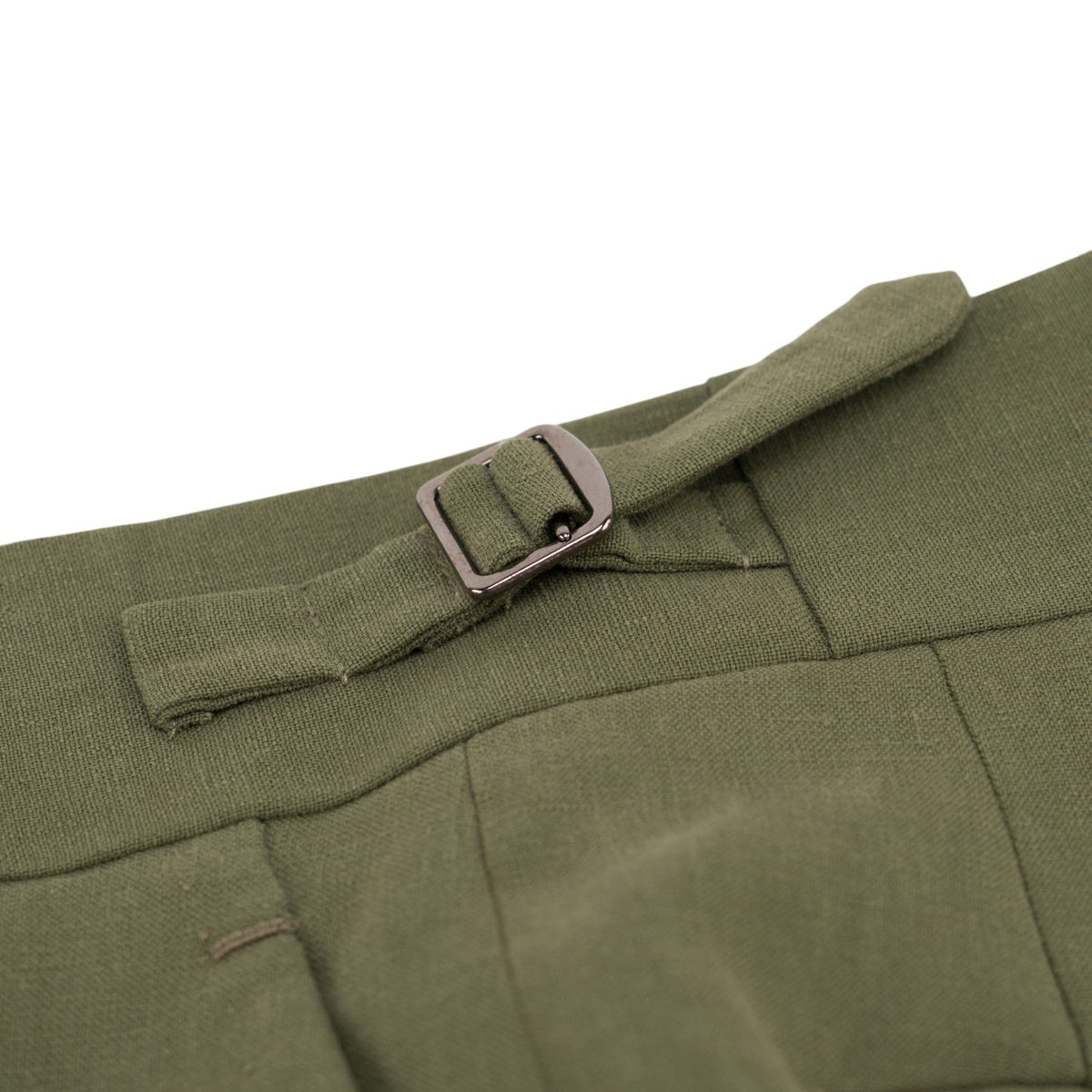 $8395 ISAIA "Domenico" Green Double Breasted Suit 100% Linen 40 US / 50 EU 7C