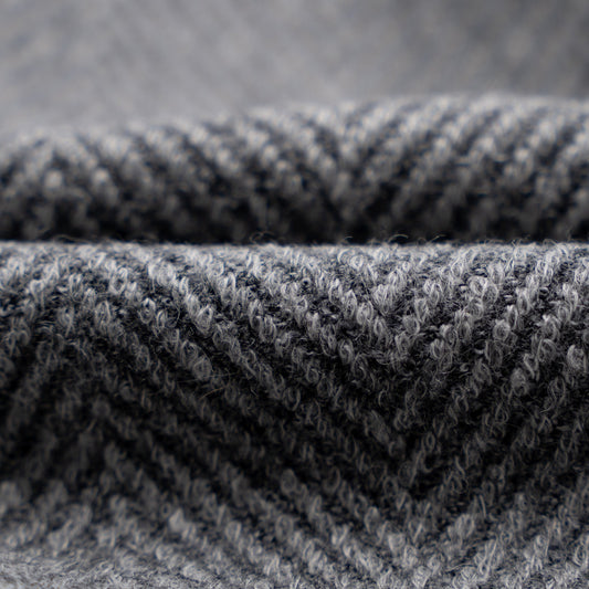 $3450 SARTORIO by KITON Gray Overcoat Alpaca / Wool Herringbone 42 US / 52 EU