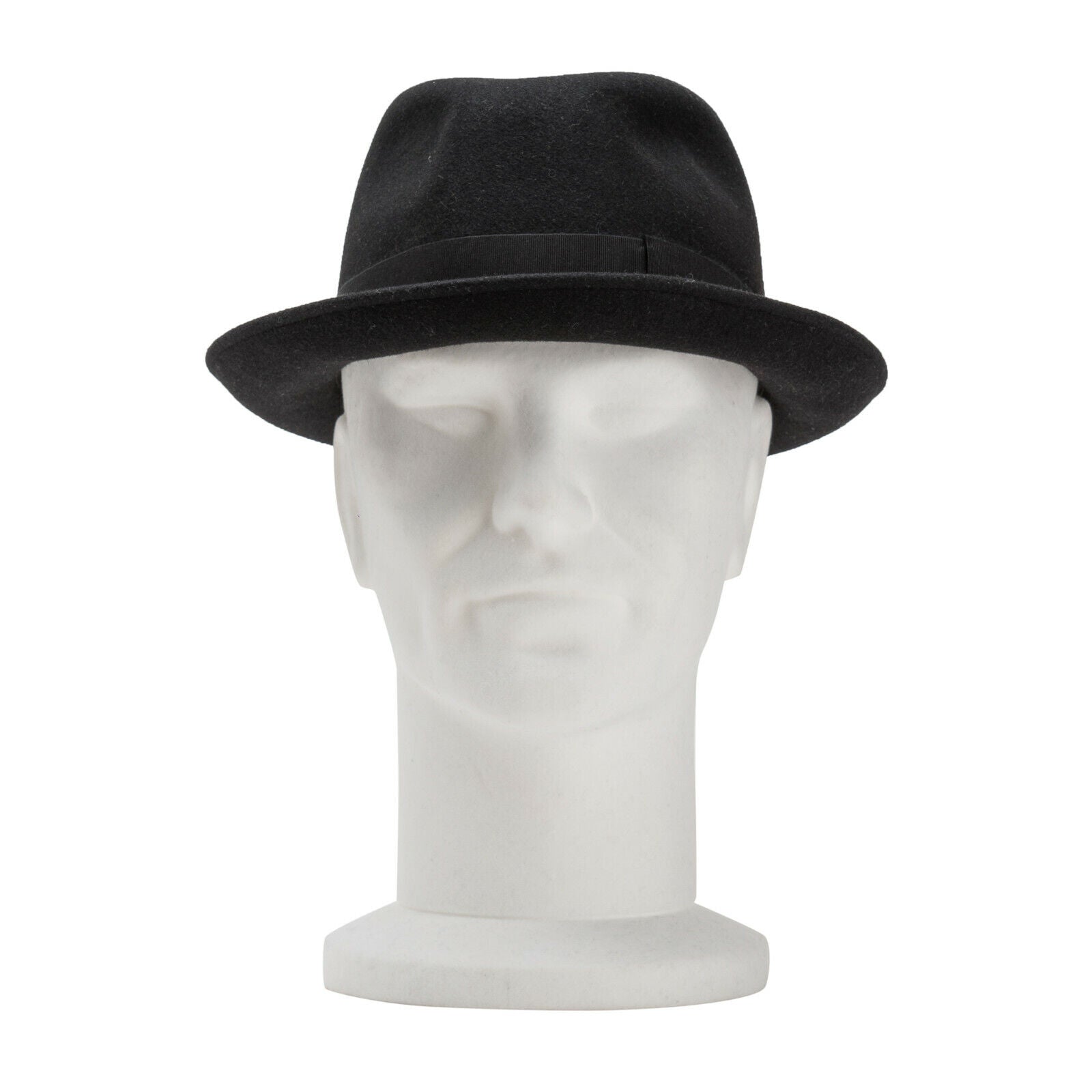 290$ BORSALINO Brushed Women's Hat Fur Felt Black Handmade in Italy Size S