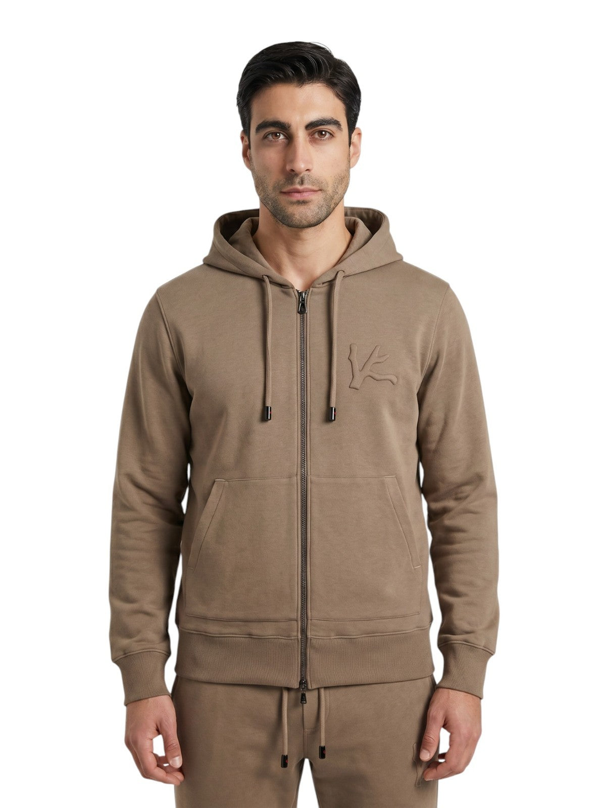 $3450 ISAIA NAPOLI Beige Tracksuit Jogging Jersey Cotton - Cashmere Size L