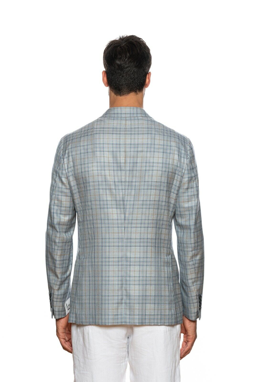 2450$ BELVEST Blue Glen Plaid Wool Silk Sartorial Jacket Blazer 40 US / 50 EU 7R
