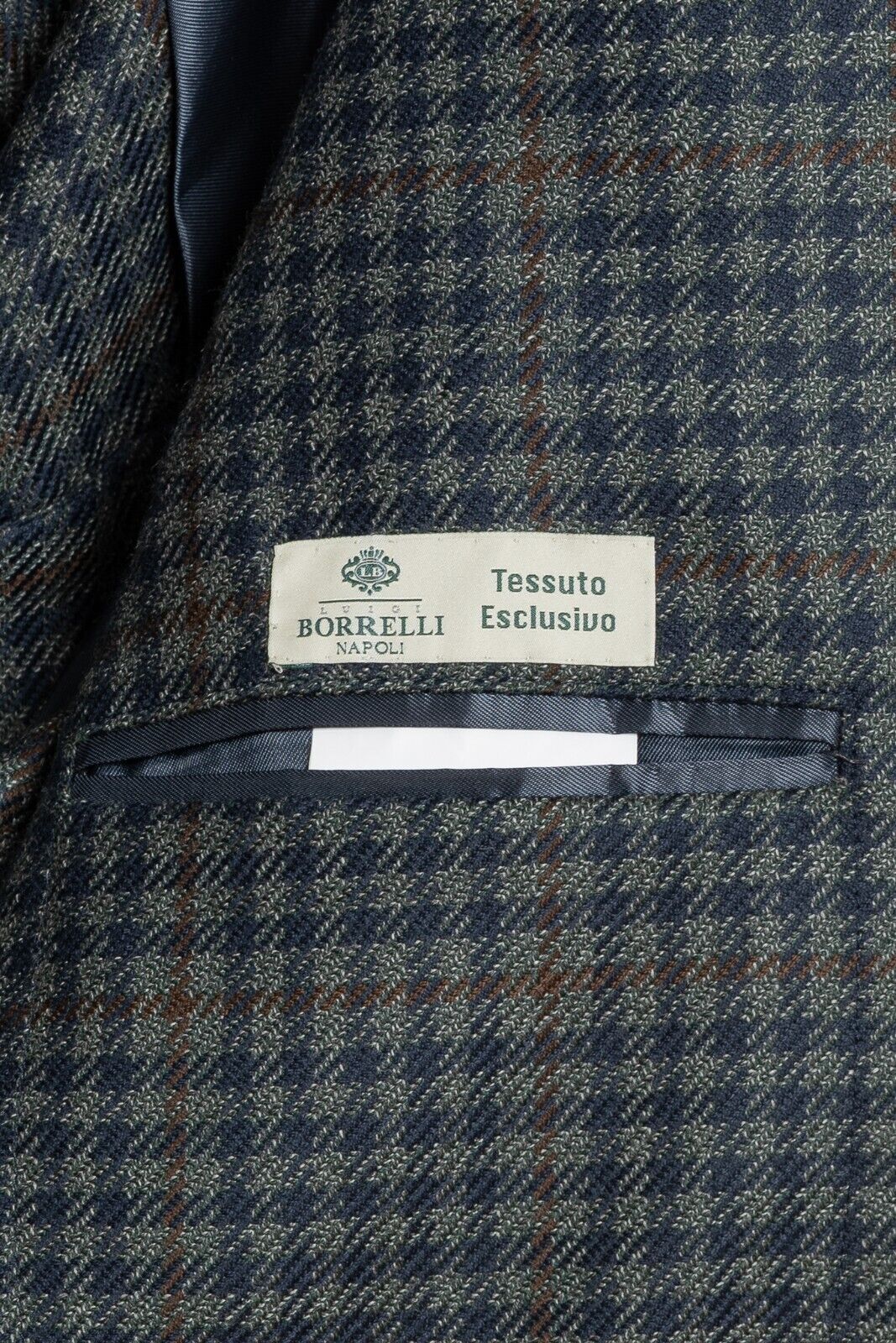 $2050 LUIGI BORRELLI "PROCIDA" Hand-Sewn Dark Gray Plaid Jacket Sport Coat Wool
