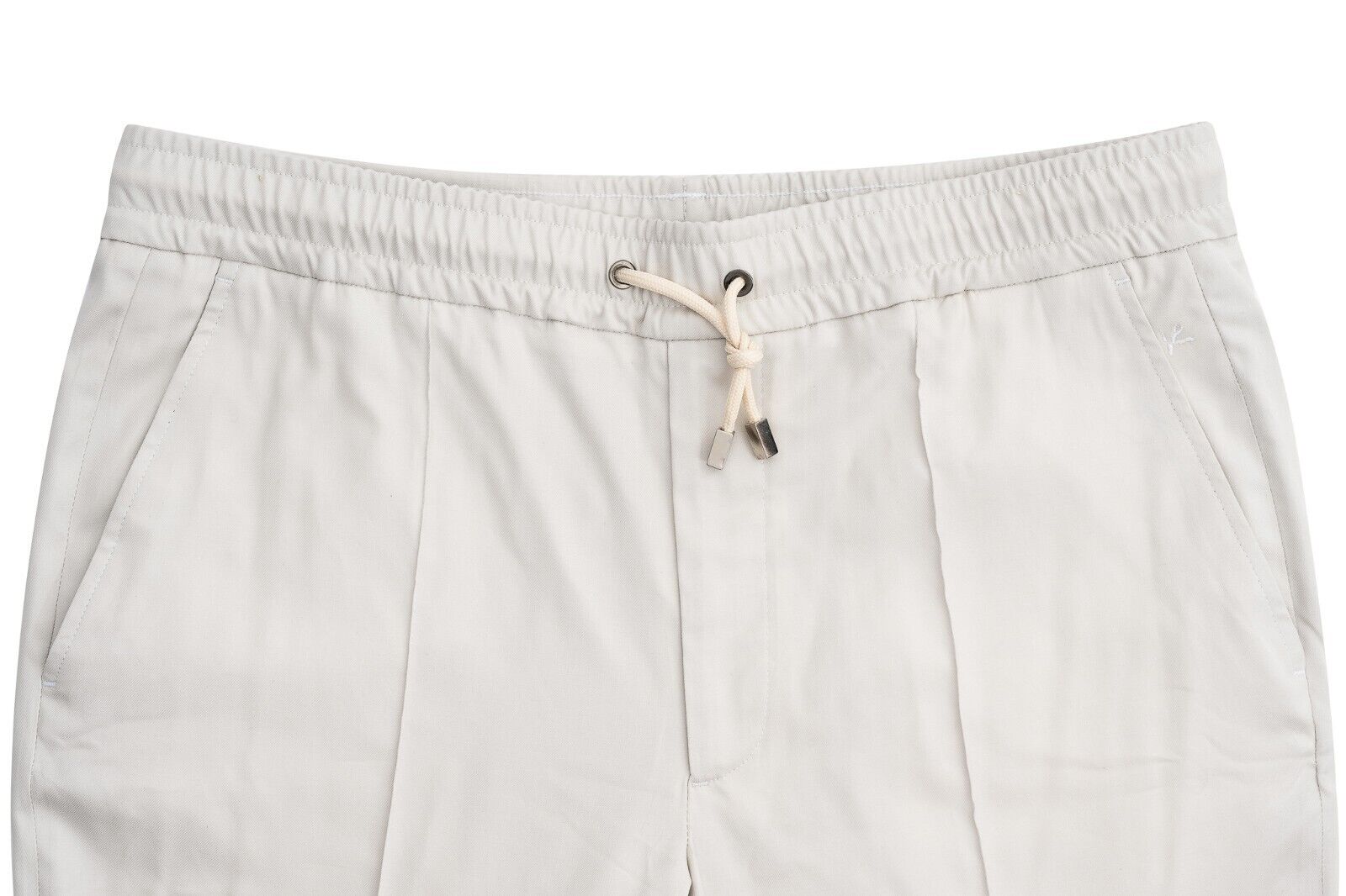 1100$ ISAIA NAPOLI "Iconico" Ice Drawstring Trousers Sport Pant Wool / Cotton