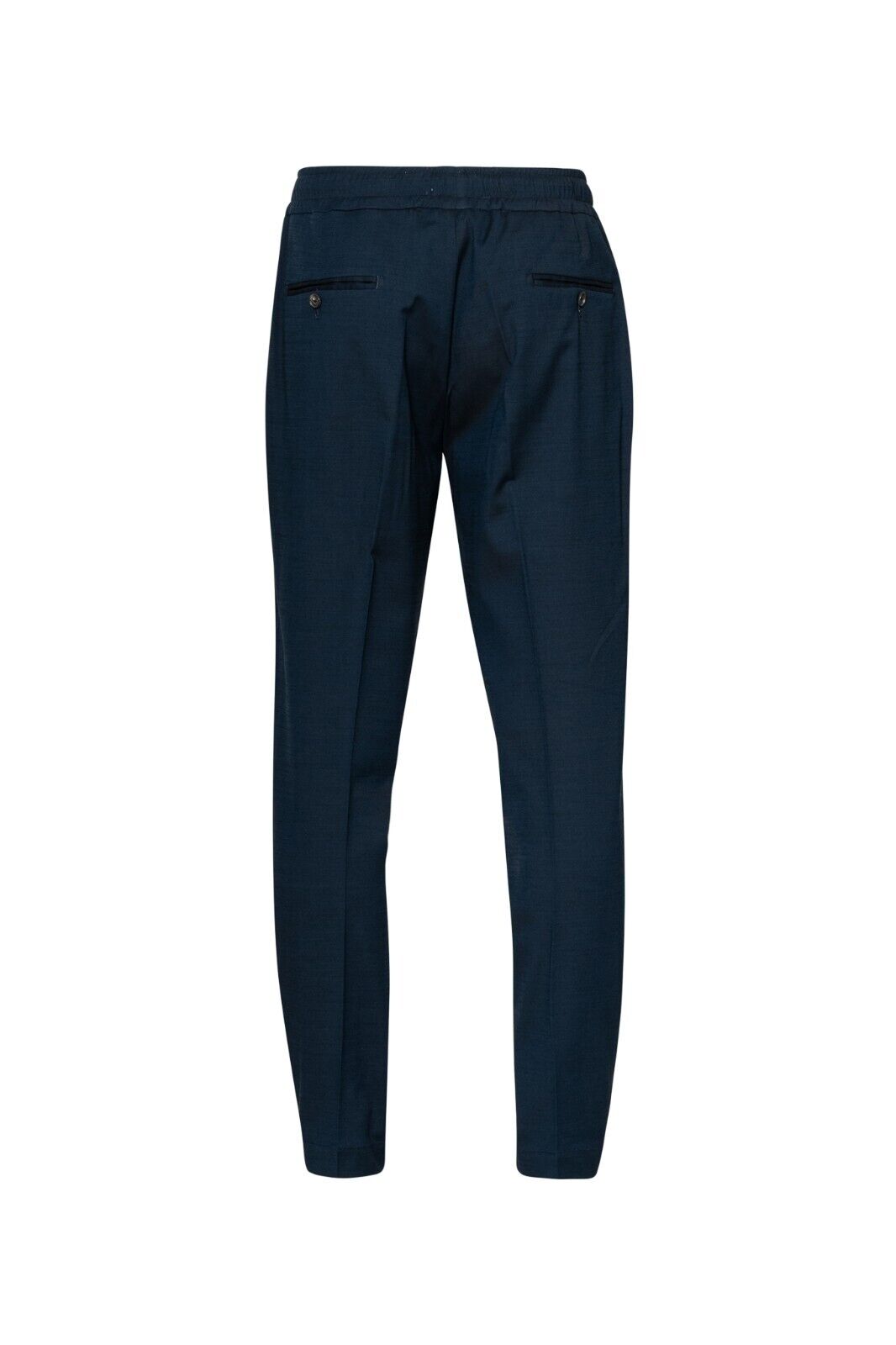 1100$ ISAIA NAPOLI "Iconic" Dark Blue Drawstring Trousers Pant Wool / Cotton