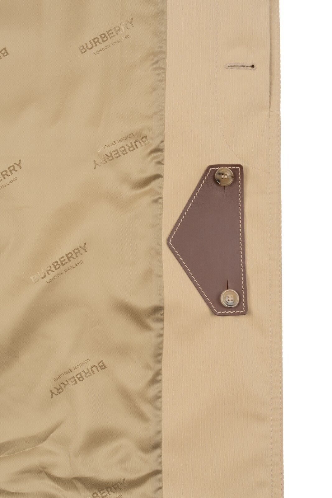 2450$ BURBERRY RUNWAY Cotton-Gabardine Honey Trench Coat with Leather Pockets