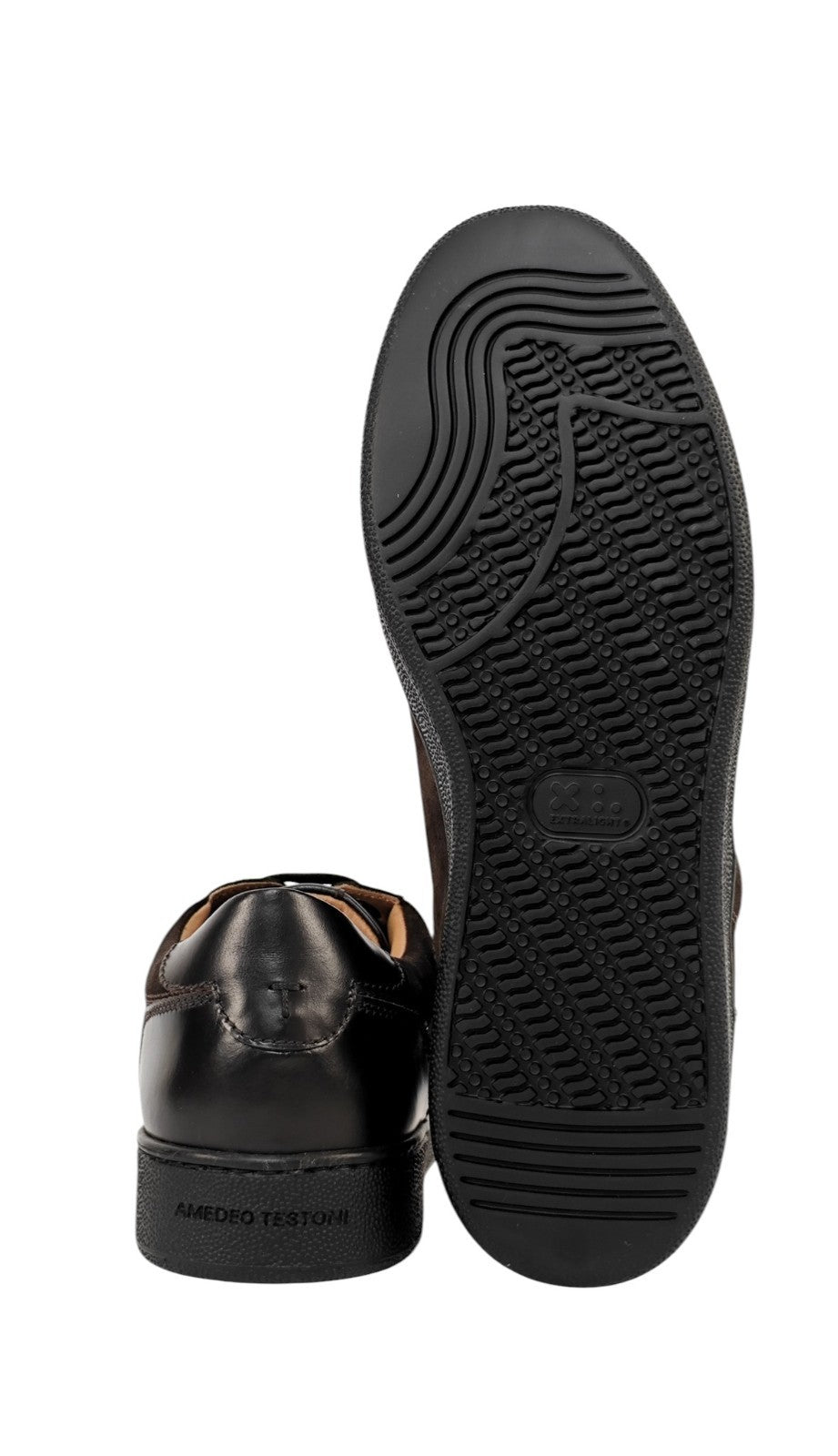 900$ TESTONI "Nola" Brown Sneaker Plain Calf + Suede 8 UK / 9 US / 42 IT