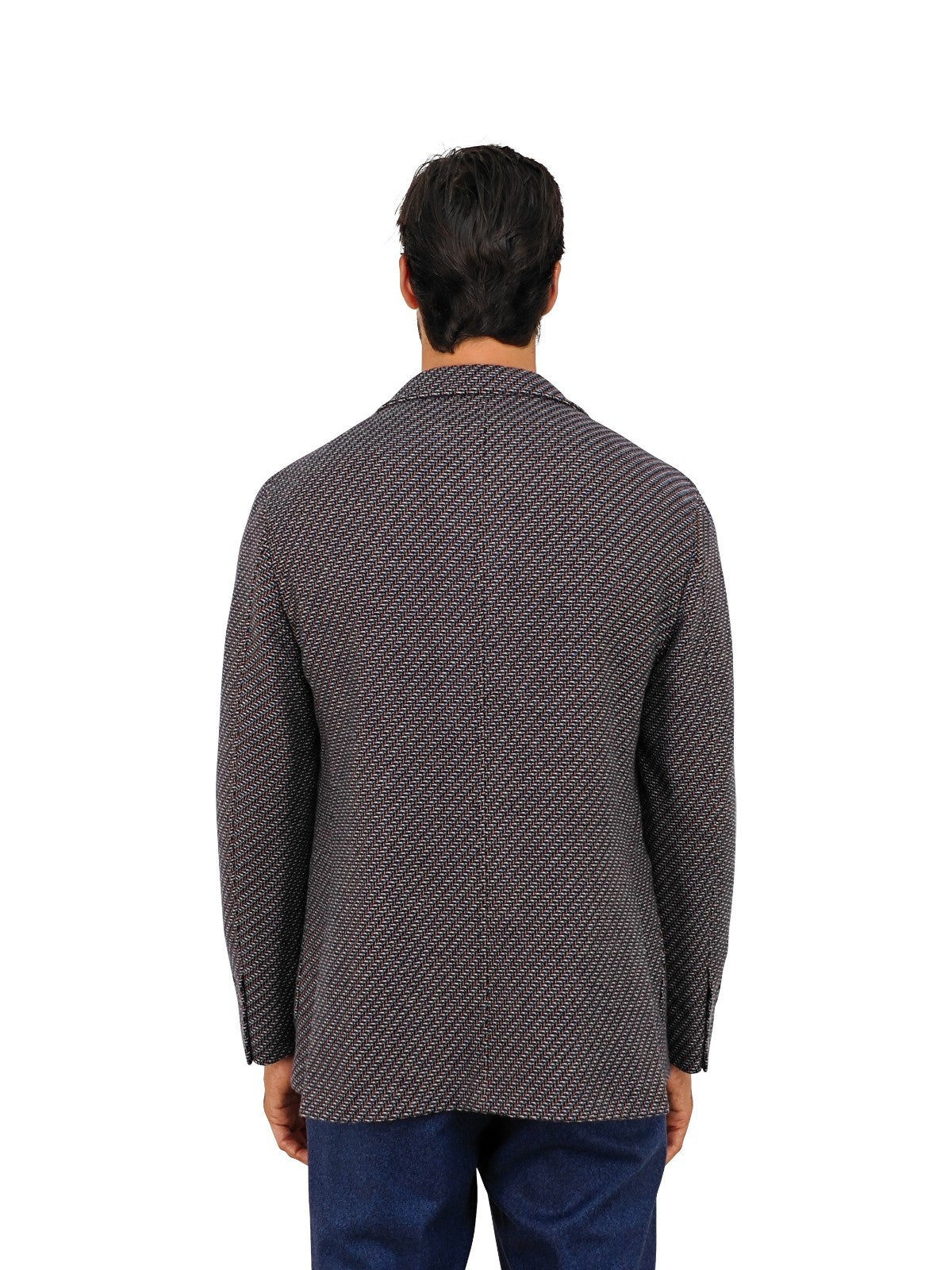 $2200 RUBINACCI NAPOLI Blue Herringbone Jacket Sport Coat 100% Cashmere