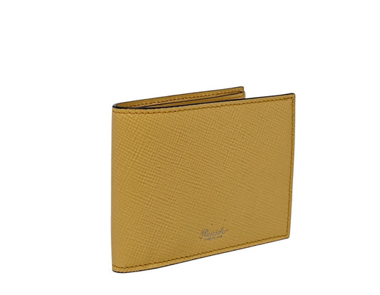 340$ PINEIDER FIRENZE 1774 Bifold Wallet Saffiano Anti-Scratch Calf Egg
