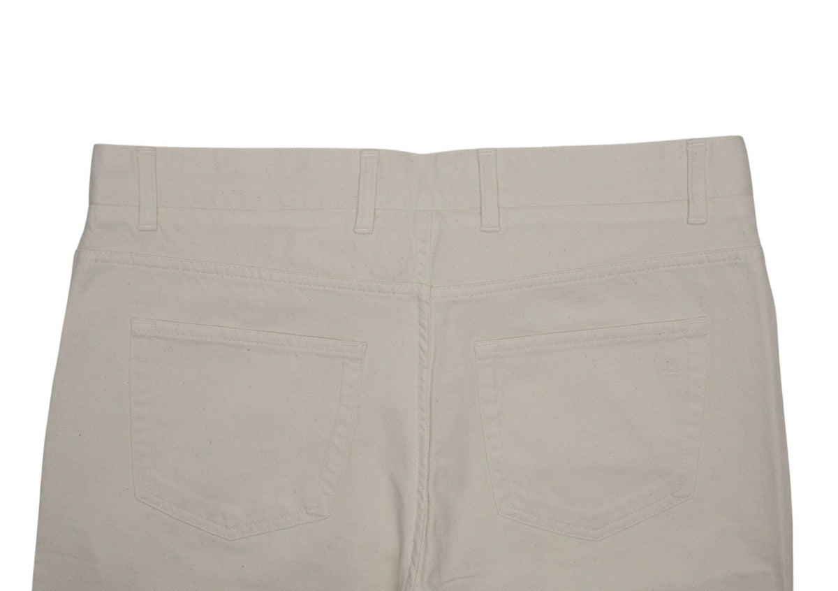 690$ ISAIA NAPOLI Ivory Denim Jeans 5 Pockets Cotton Slim 36 US / 52 EU