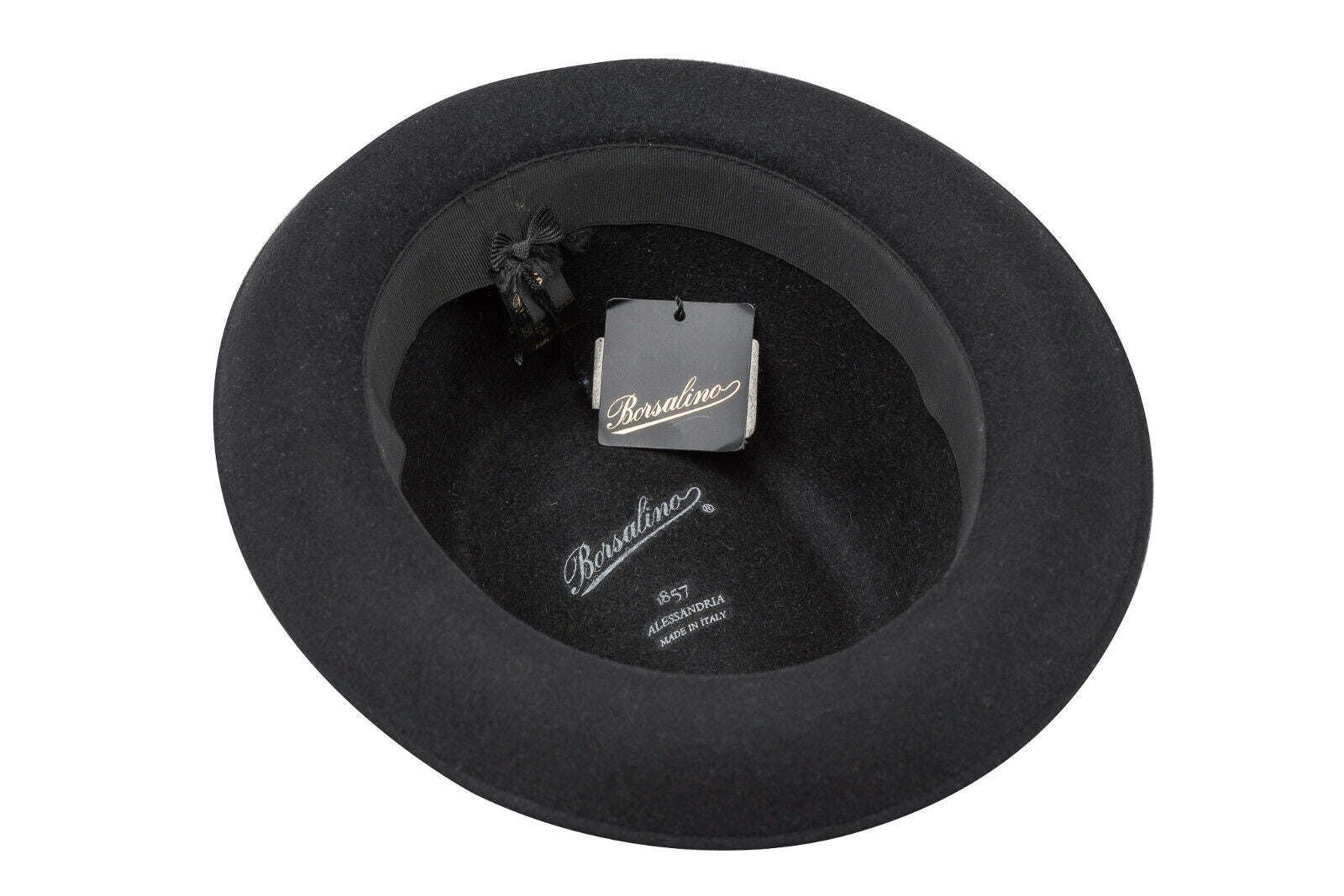 290$ BORSALINO Brushed Women's Hat Fur Felt Black Handmade in Italy Size S