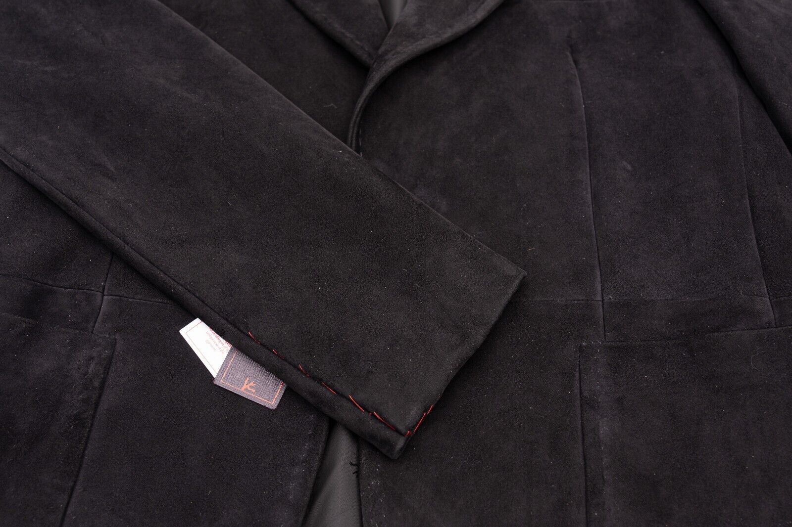 6600$ ISAIA Black Peak Lapel Jacket Sport Coat Suede 100% Lambskin 40 US 50 EU