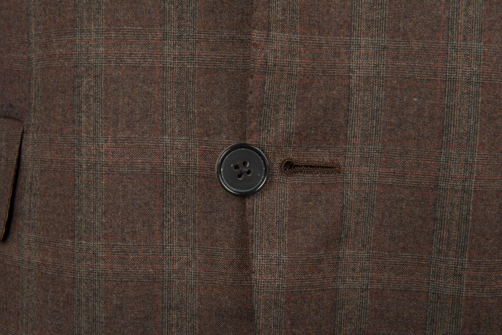 $4890 D'AVENZA Brown Wool 130's Checks Suit Hand-Sewn in Italy 40 US / 50 EU