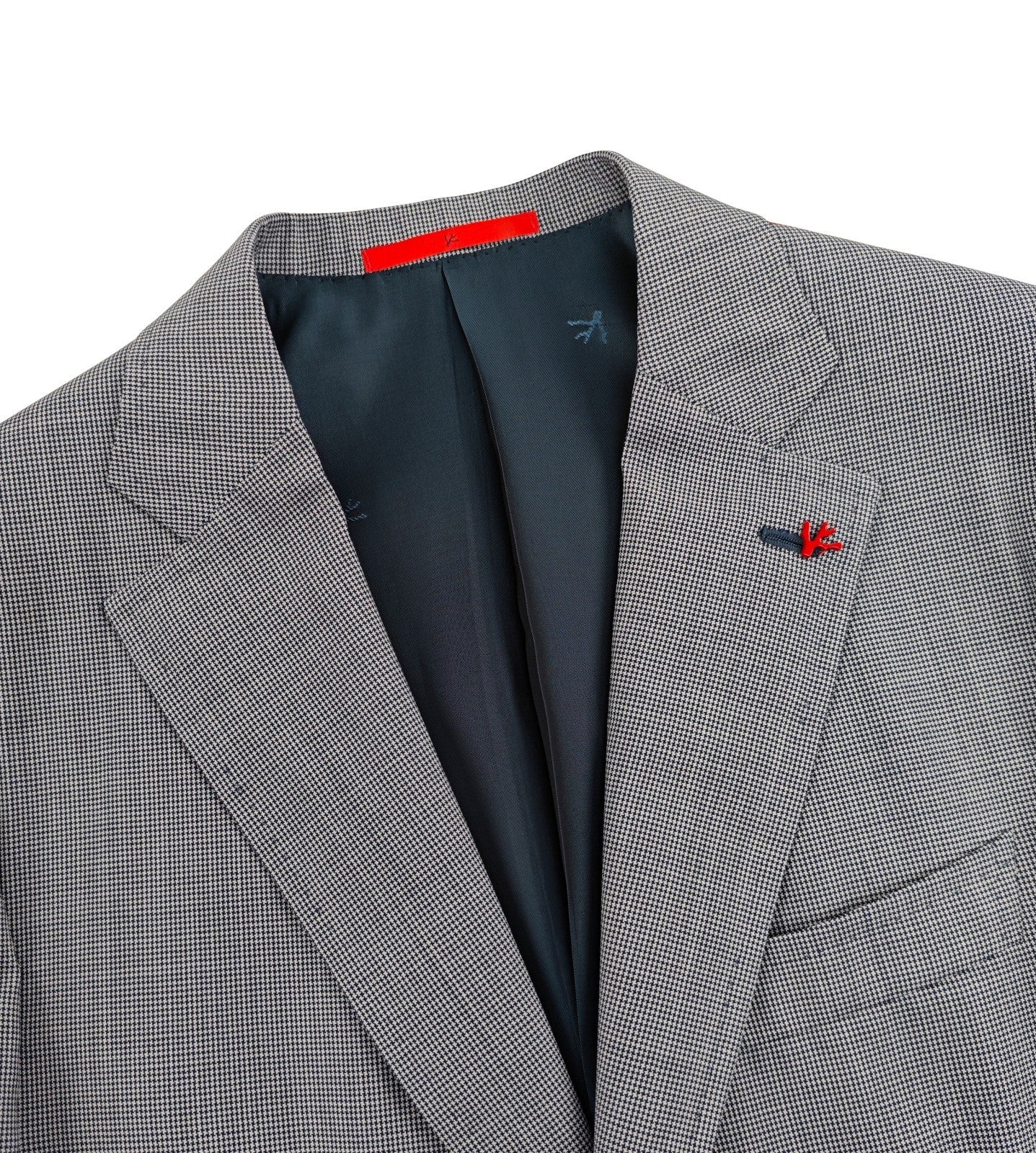 $4850 ISAIA NAPOLI Blue Houndstooth Sport Coat Fine Wool 38 US / 48 EU 8R