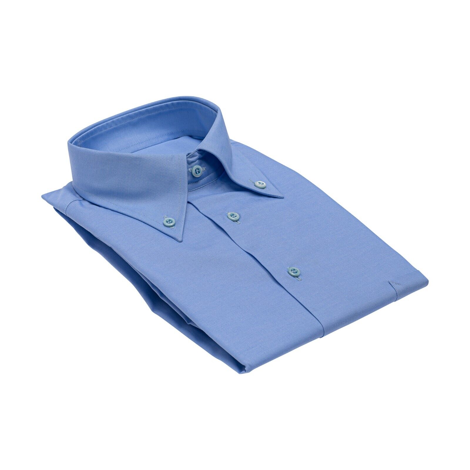 690$ LUXURY GERLIN Shirt Light Blue POINT COLLAR Fine Cotton 1AI ZILLI