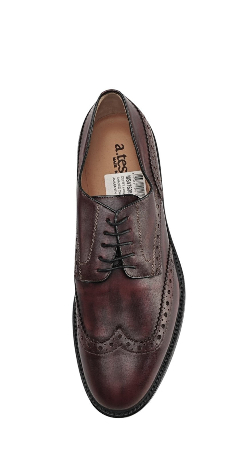 1250$ TESTONI Derby Shoes Shaded Calf Amaranth 8 UK / 9 US / 42 IT