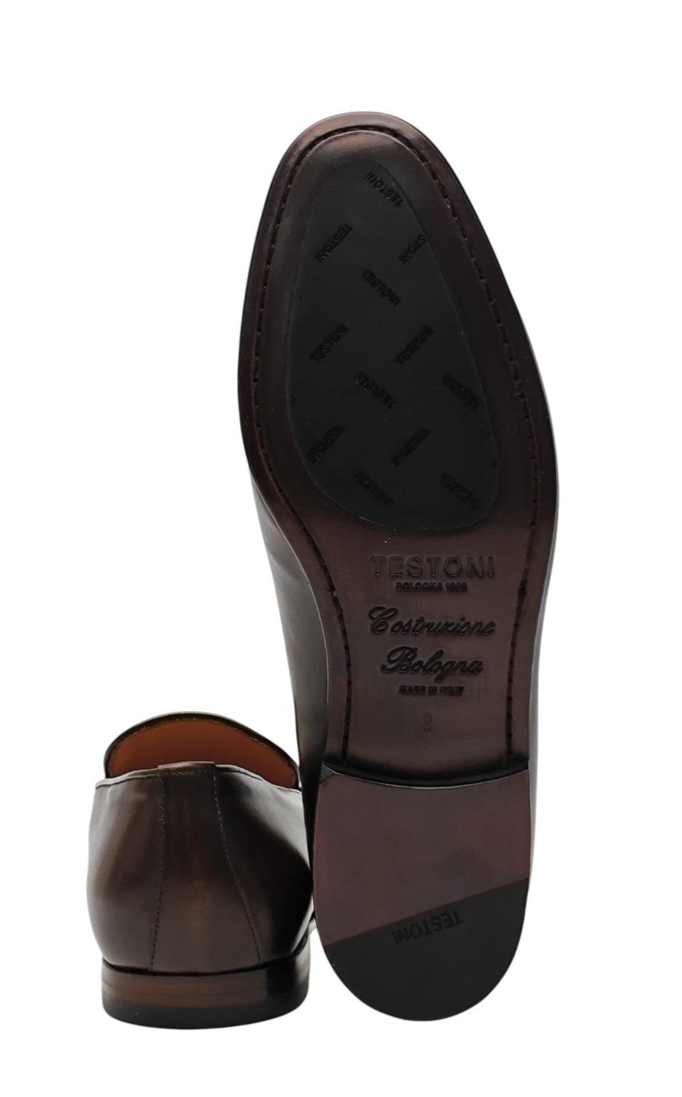 1250$ TESTONI Loafer BOLOGNESE CONSTRUCTION Calf Brown 8 UK / 9 US / 42 IT