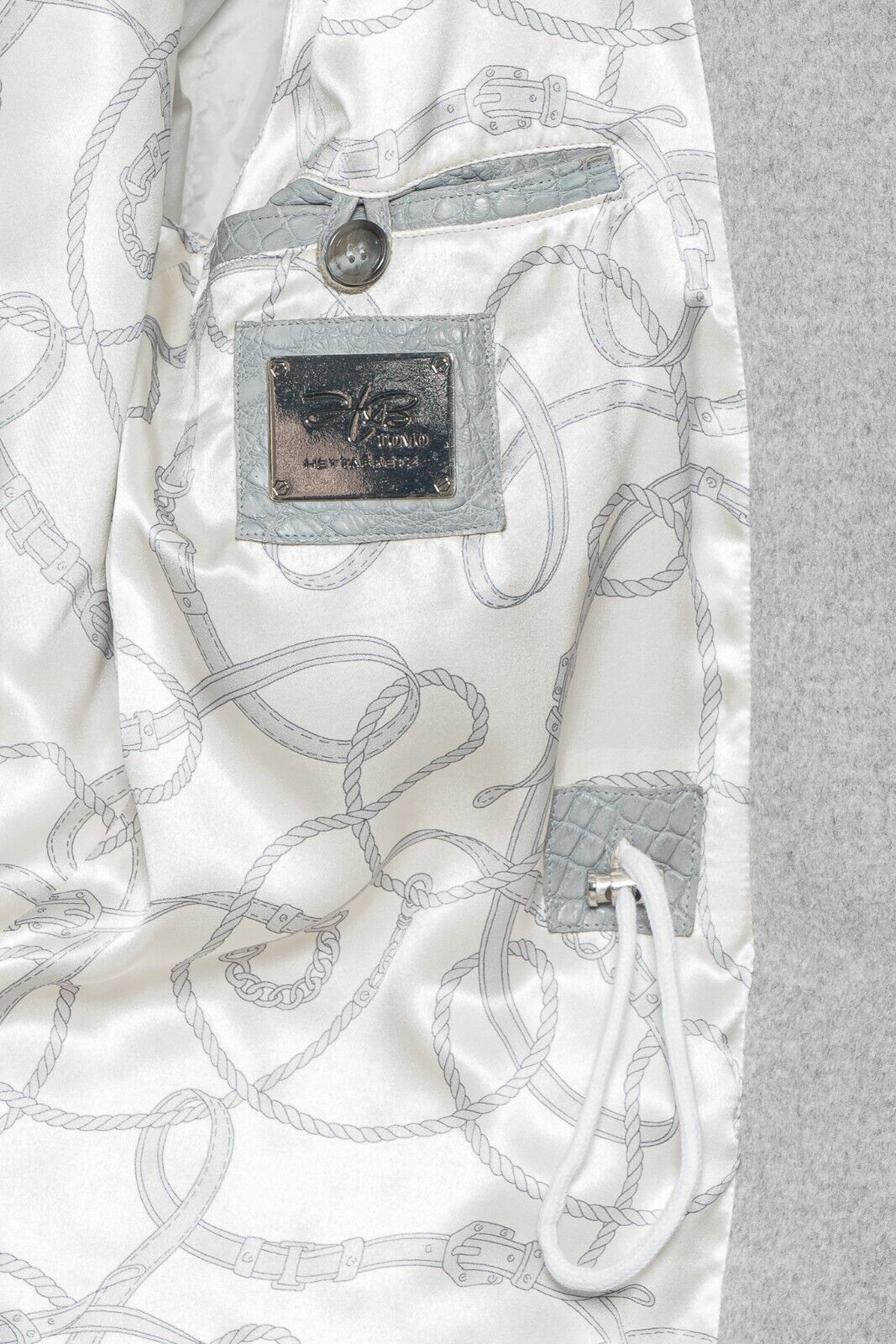 11K HETTABRETZ Jacket Coat 100% Cashmere / Alligator / Mink / SilK 40 US / 50 EU