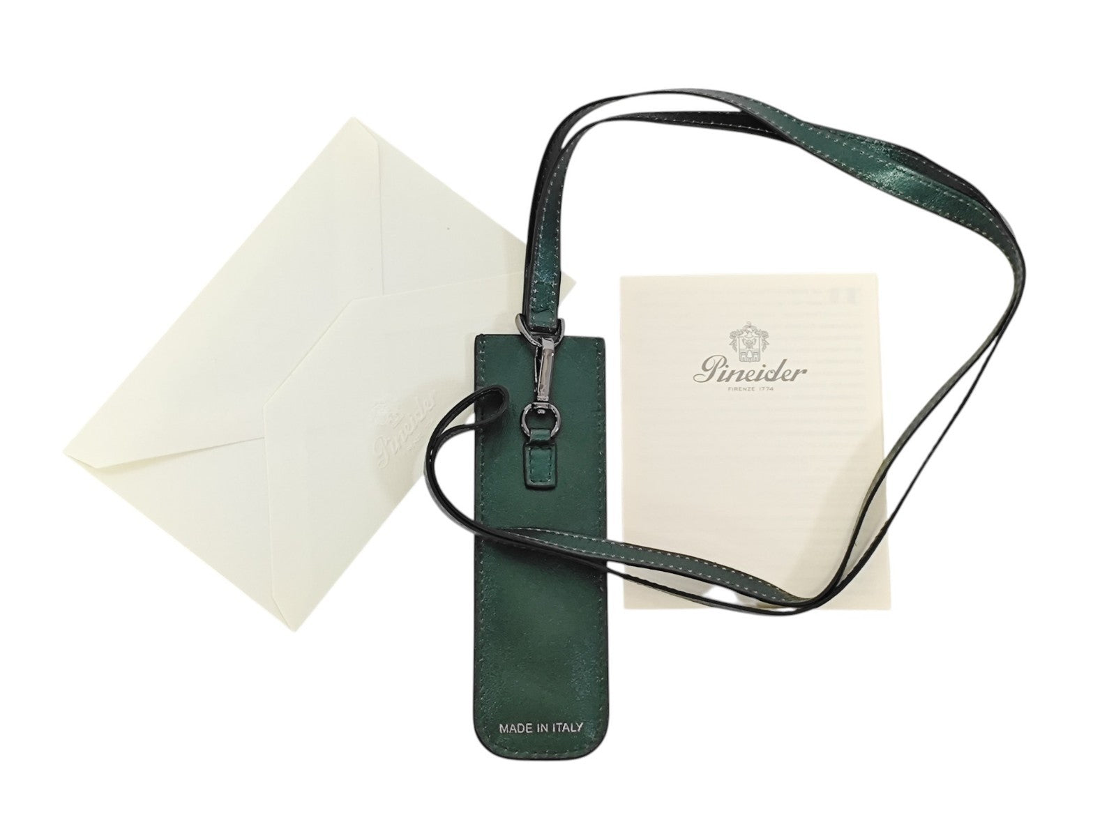 150$ PINEIDER FIRENZE 1774 "Metro Smooth" Pen Holder Calf Laminated Green