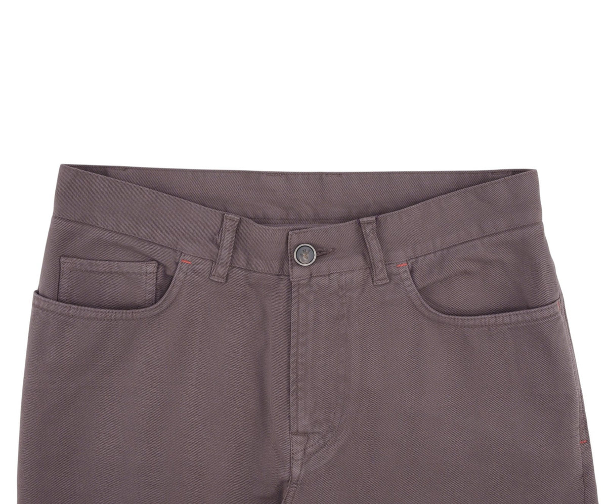 725$ ISAIA NAPOLI Plum 5 Pocket Jeans Trouse Denim Cotton Slim 32 US / 48 EU