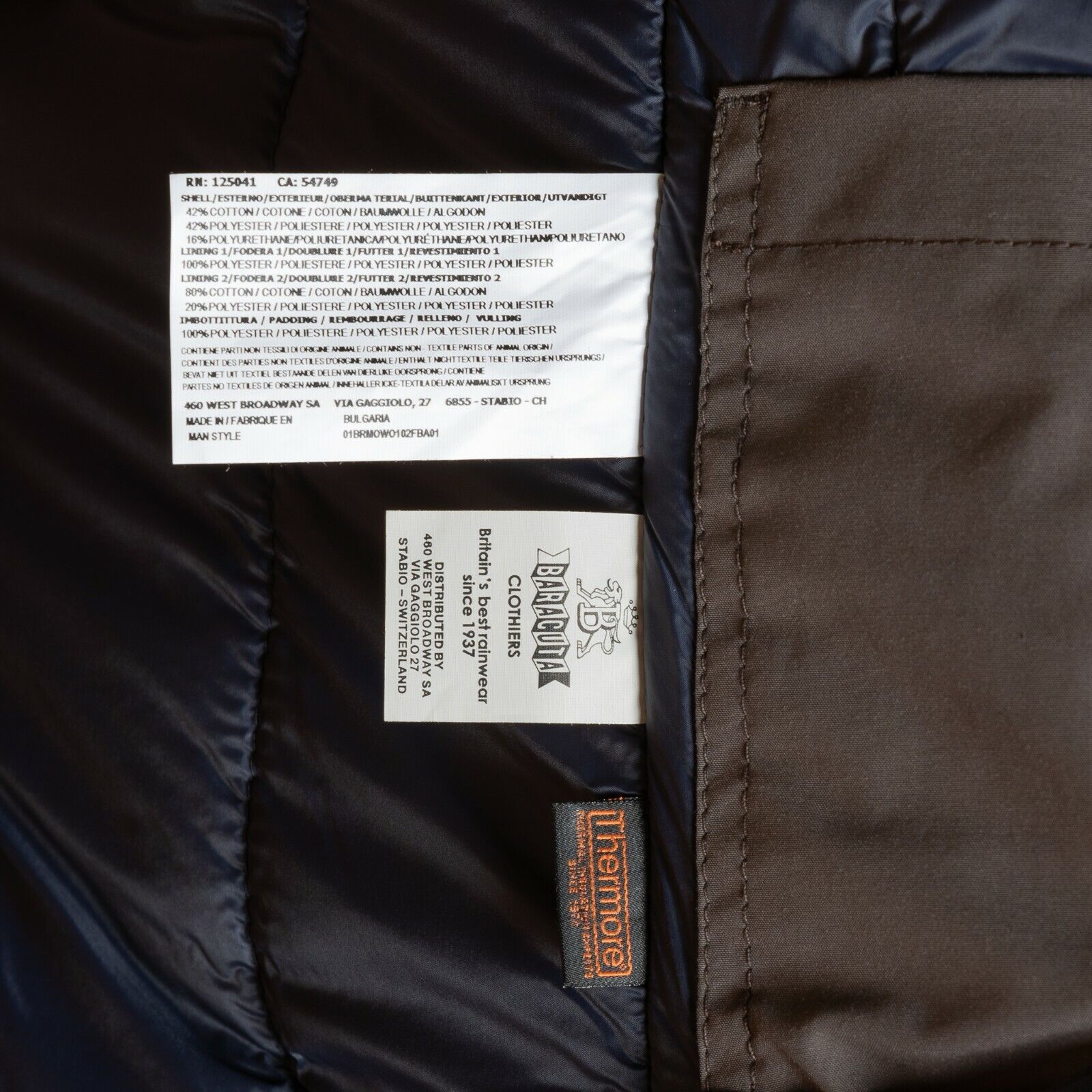 BARACUTA Winter Travel Jacket BARAPEL THERMORE Insulation Waterproof Slim Fit