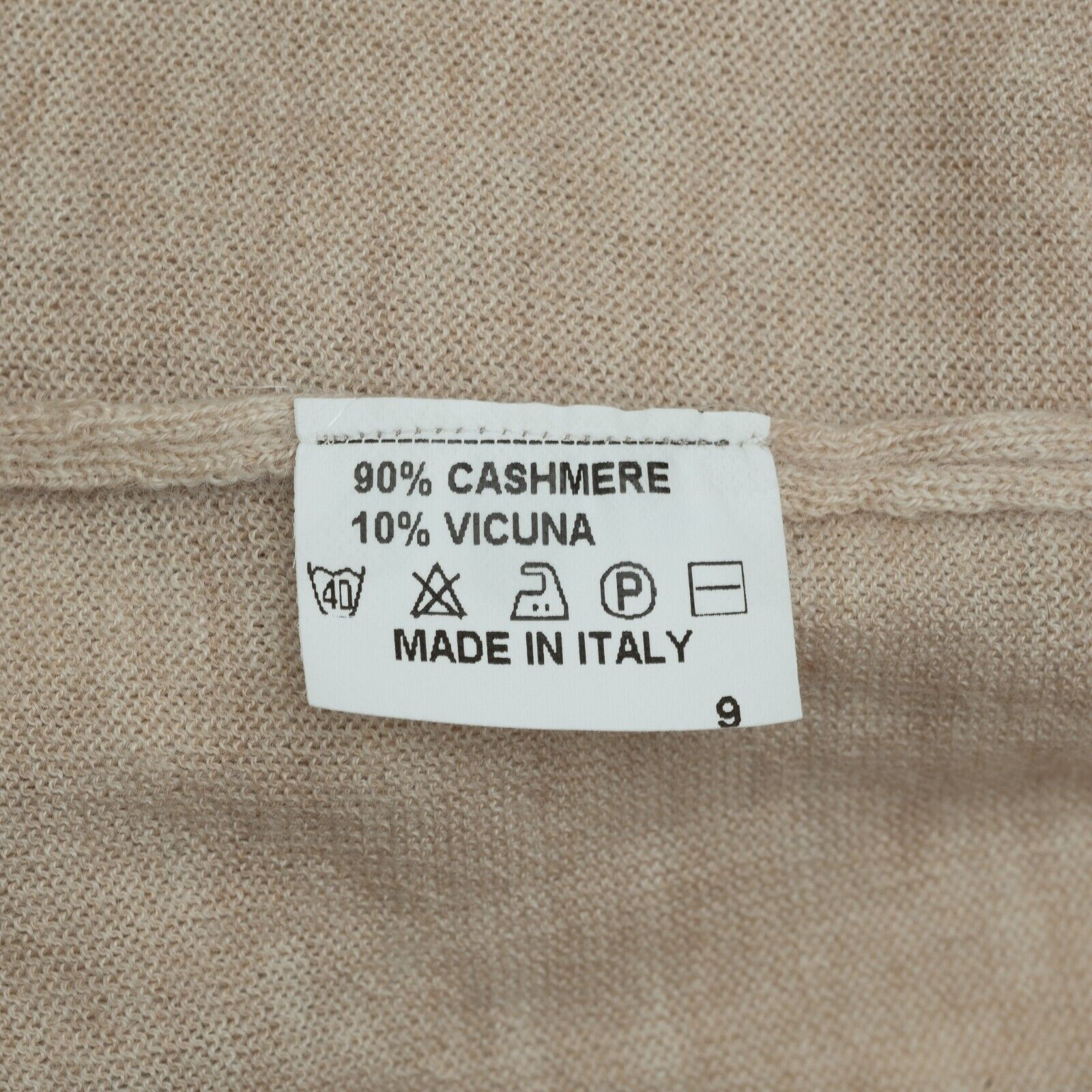 $2000 FEDELI CASHMERE Beige Polo Sweater 90% CASHMERE 10% VICUNA 38 US / 48 EU