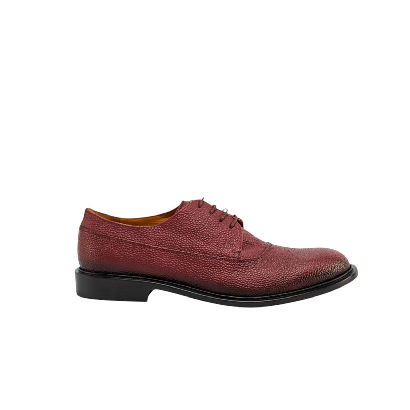 1250$ TESTONI "Lucca" Derby Shoes Caviar Calf Lambrusco 8 UK / 9 US / 42 IT