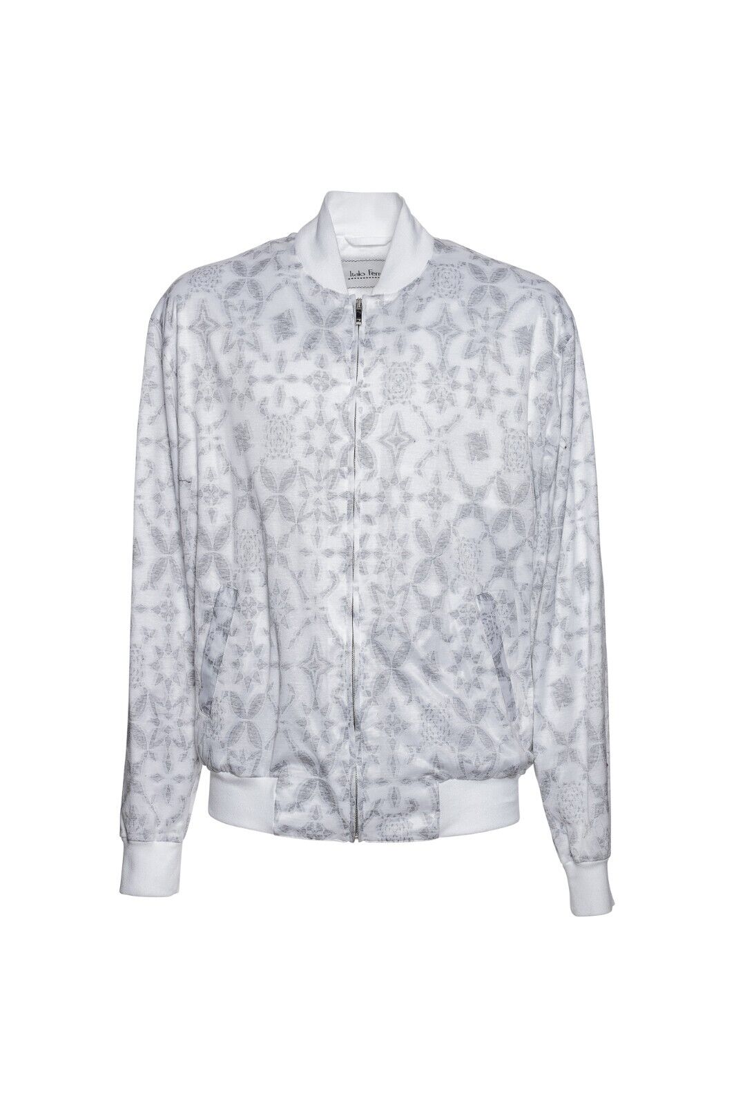 1300$ ITALO FERRETTI Bomber Jacket Jersey White 100% Cotton 44 US / 54 EU ZILLI