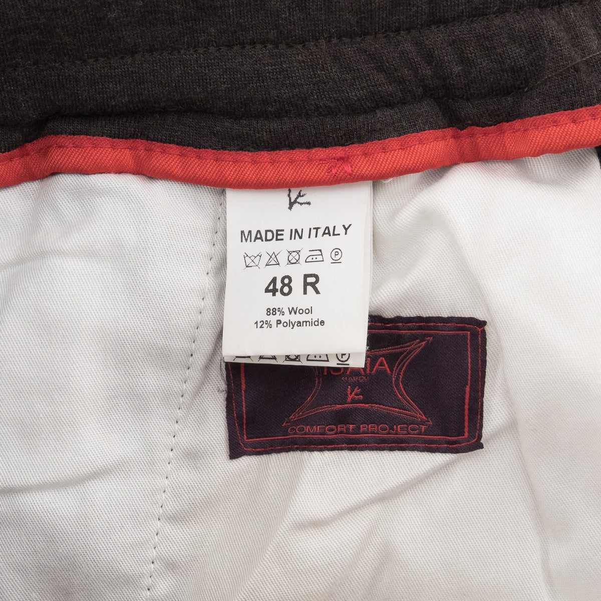 1285$ ISAIA NAPOLI "Comfort Project" Brown Drawstring Pant Wool 32 US/48 EU