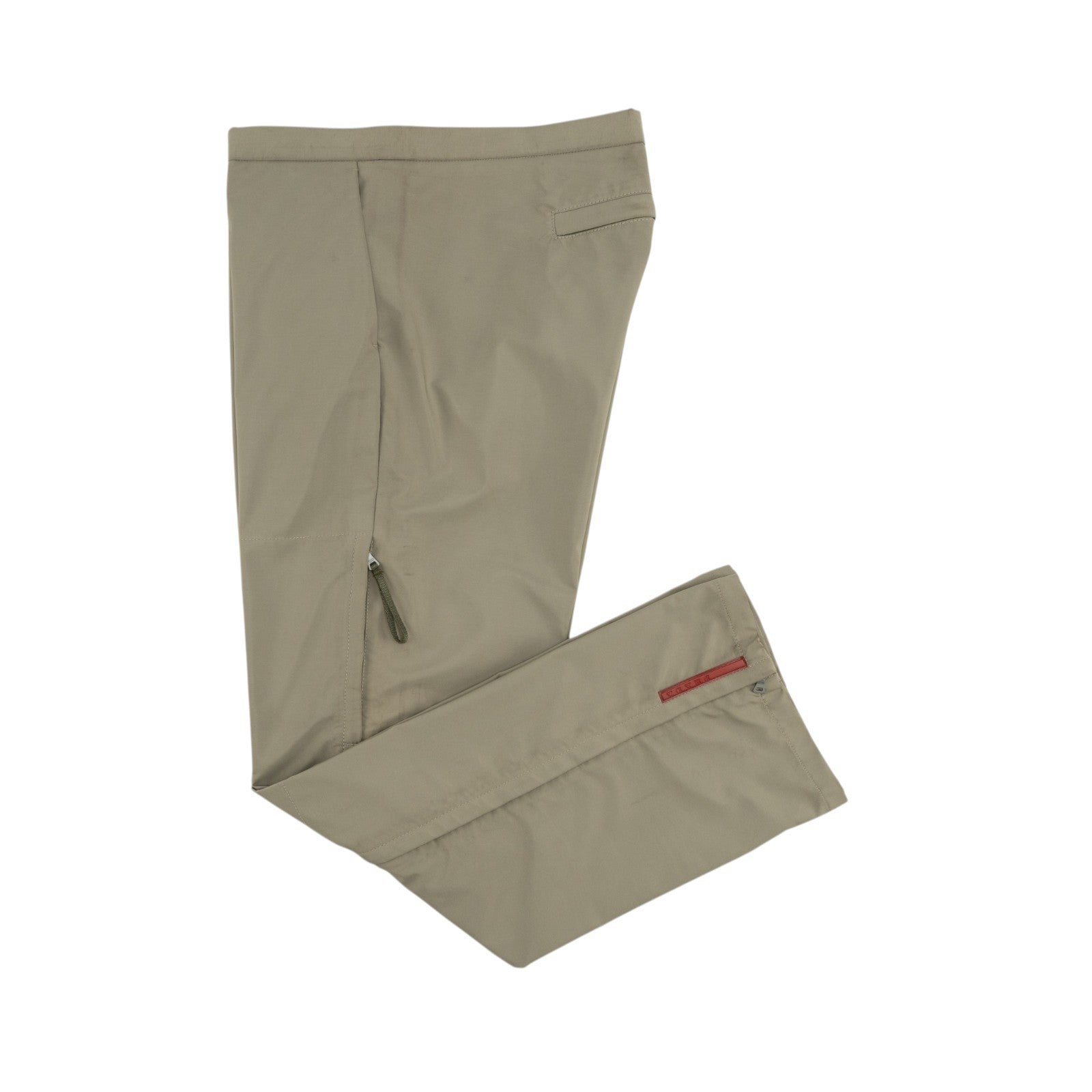 1250$ PRADA MILANO Red Line Khaki Techno Fabric Cargo Pant 36 US / 52 EU