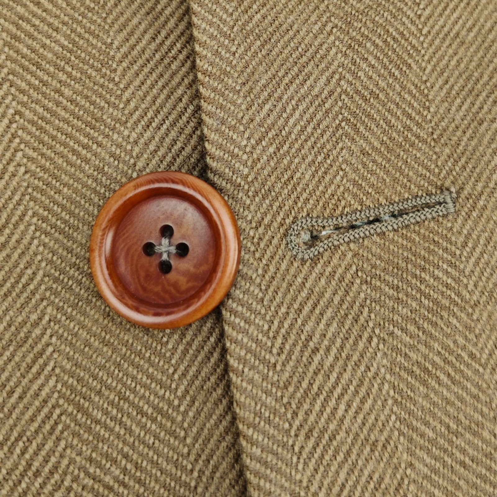 3500$ LUCIANO BARBERA Martingale Overcoat Camel Herringbone Wool 40 US / 50 IT