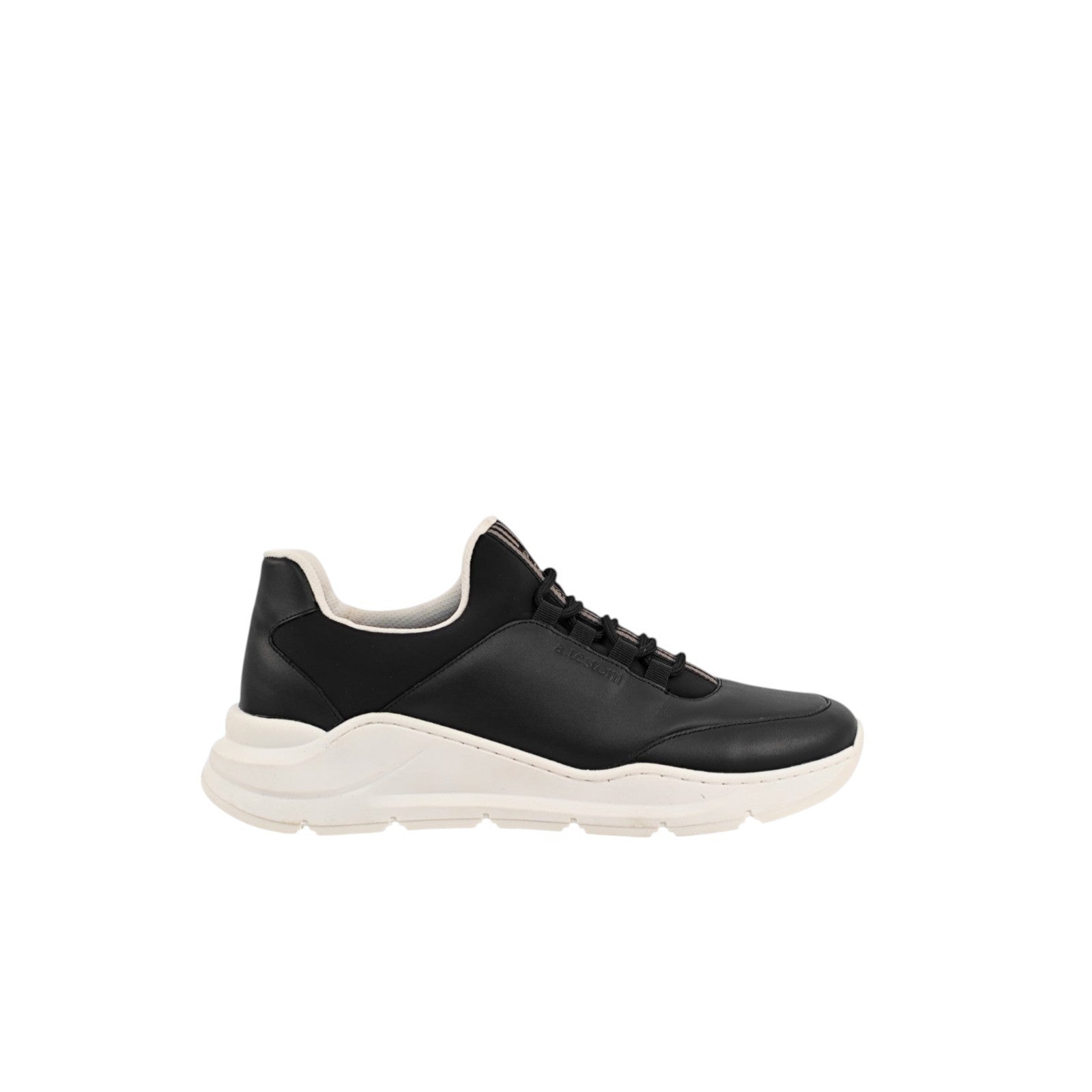 750$ TESTONI Black Sport Sneaker Shoes Calf + Lycra 8 UK / 9 US / 42 IT