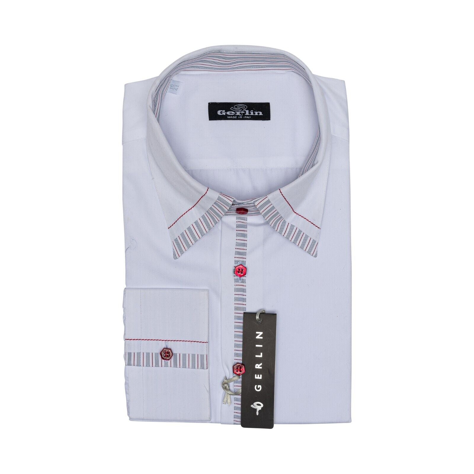 LUXURY 690$ GERLIN Shirt White SUPRALUX ALUMO Cotton 16-41 1B ZILLI