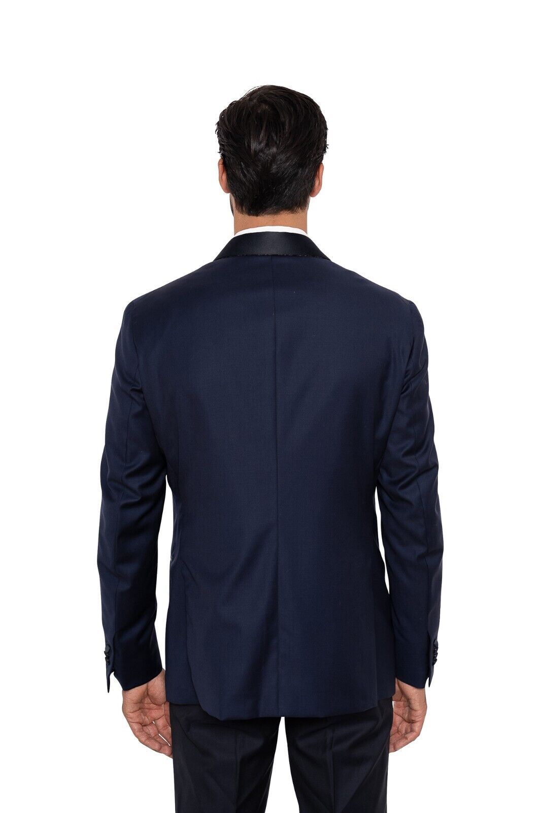 $5200 ISAIA NAPOLI Blue Navy Tuxedo Jacket Shawl Collar Wool  40 US / 50 EU 8R