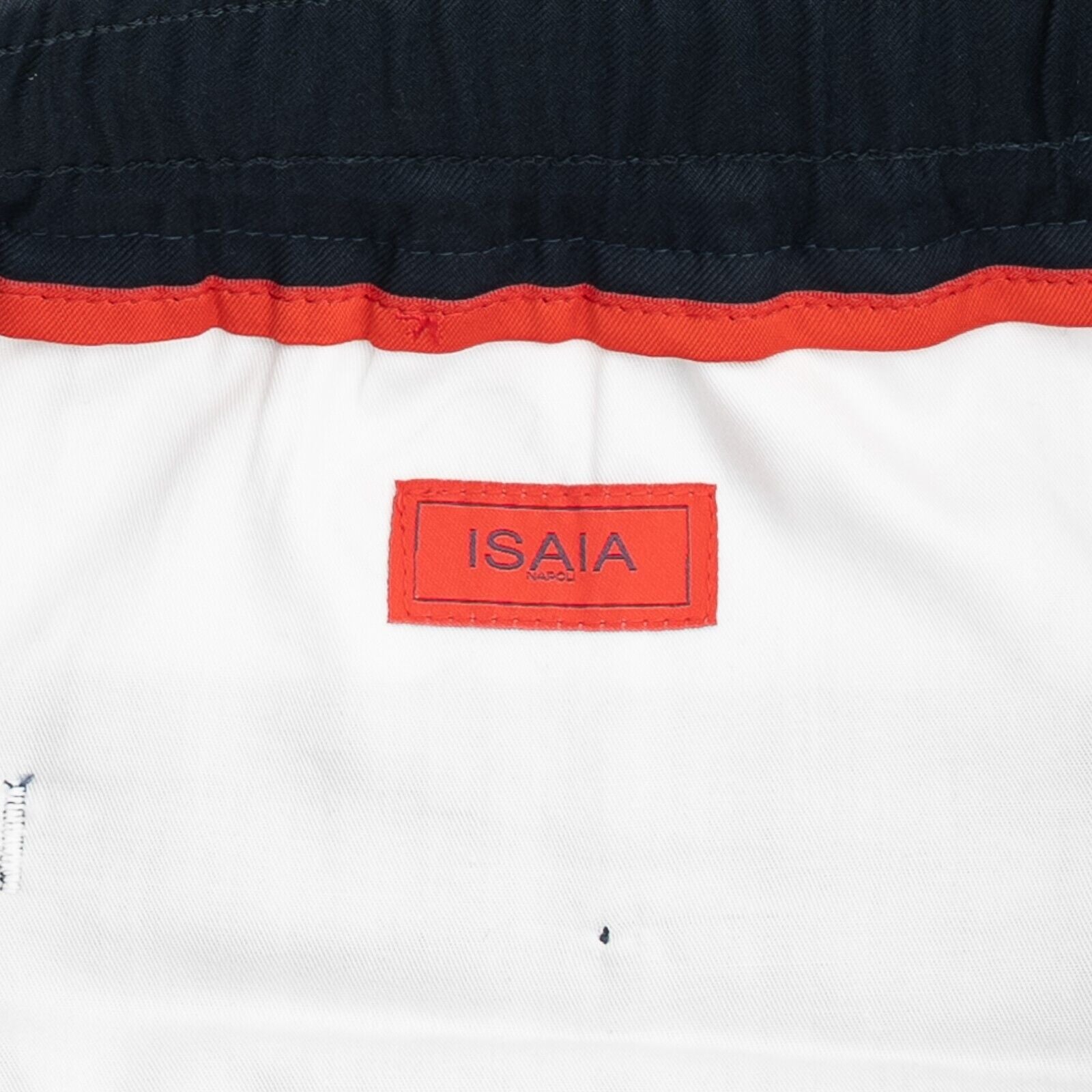 1100$ ISAIA NAPOLI Blue Drawstring Trousers Pant Wool / Cotton 32 US / 48 EU