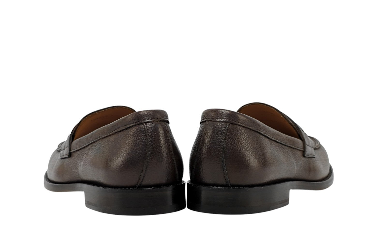$1200 TESTONI "Numana" Loafer Shoes Soft Grain Calf Brown Cigar